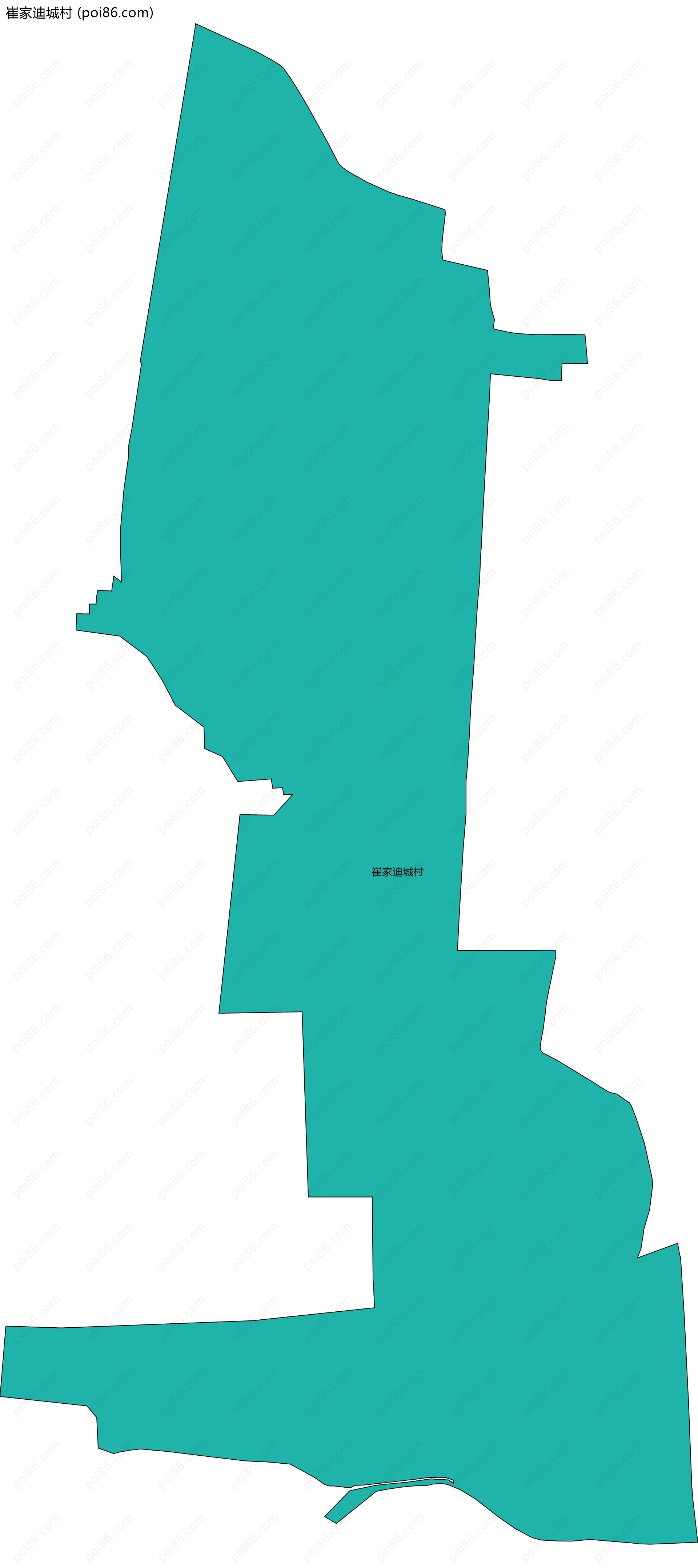 崔家迪城村边界地图