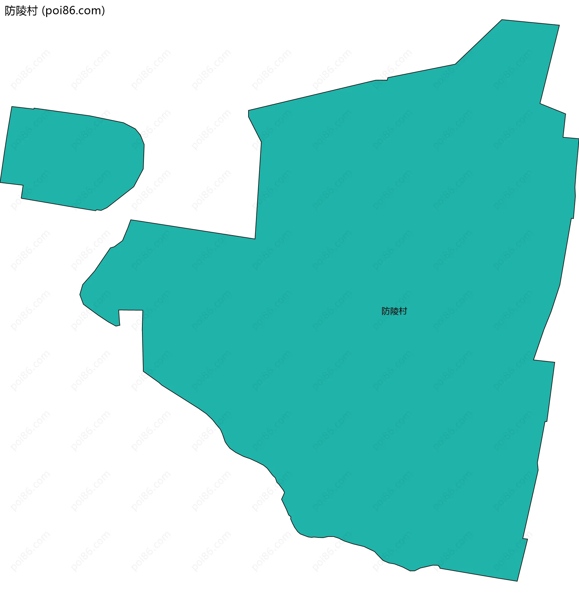 防陵村边界地图
