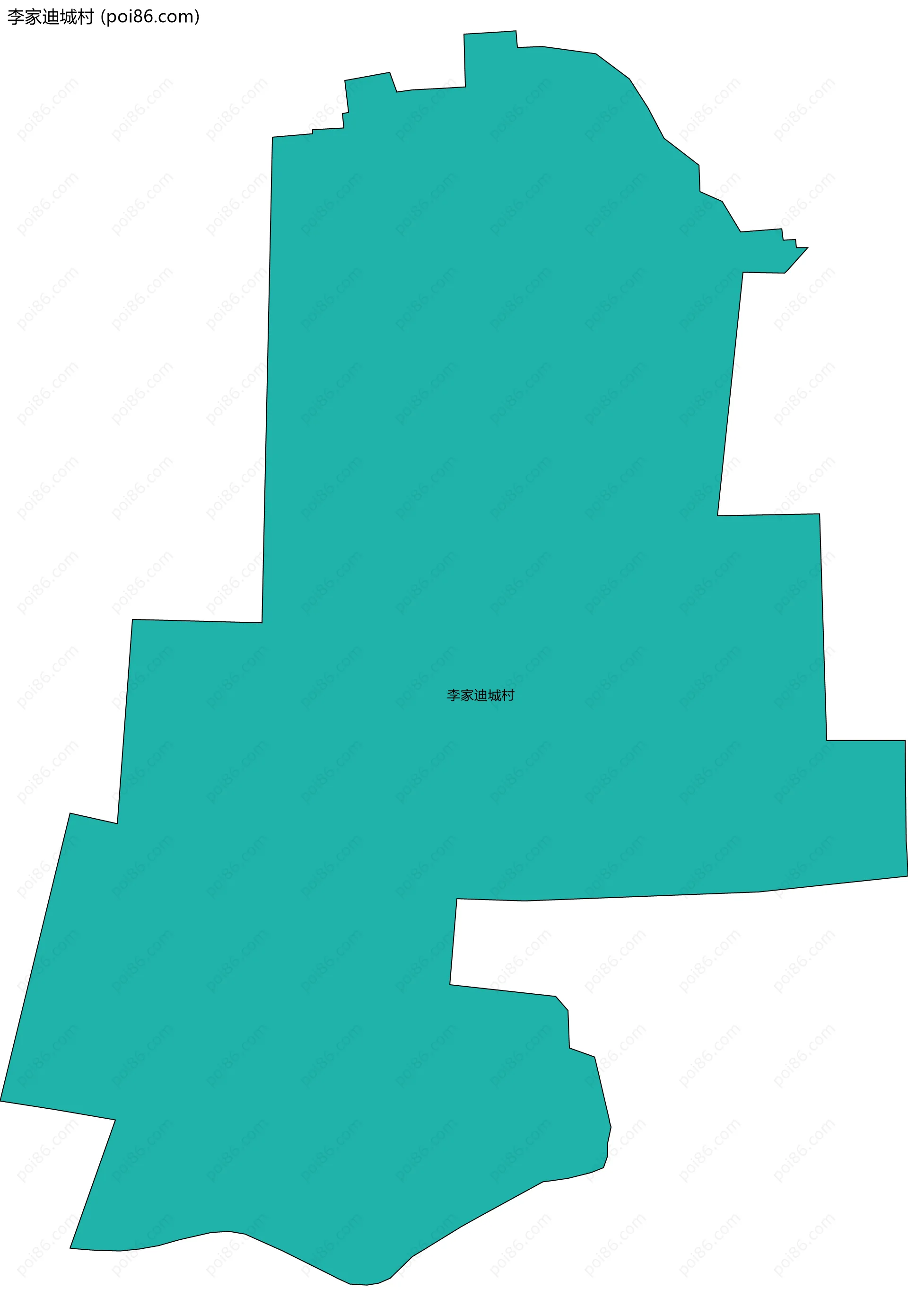 李家迪城村边界地图