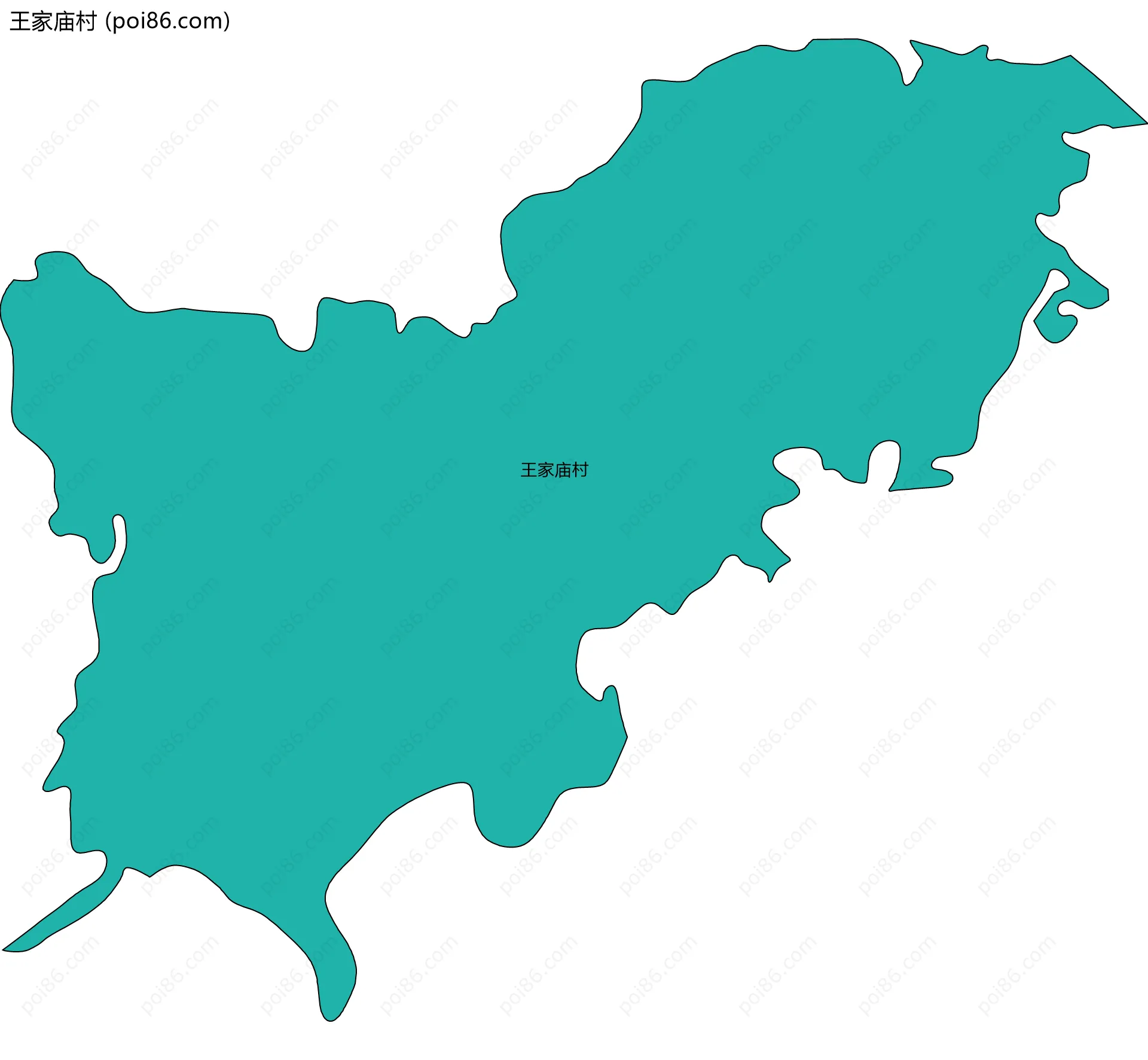 王家庙村边界地图