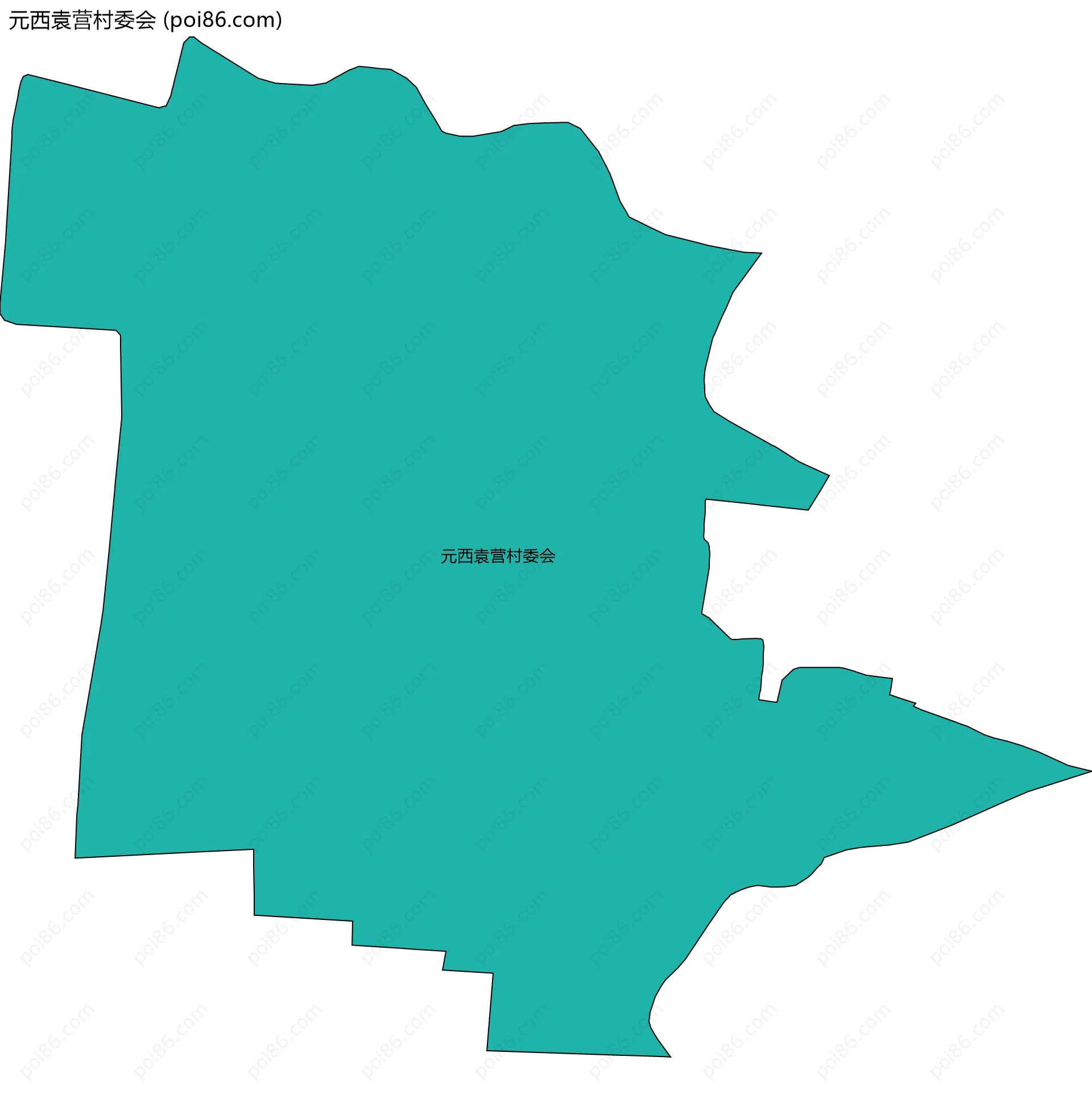 元西袁营村委会边界地图