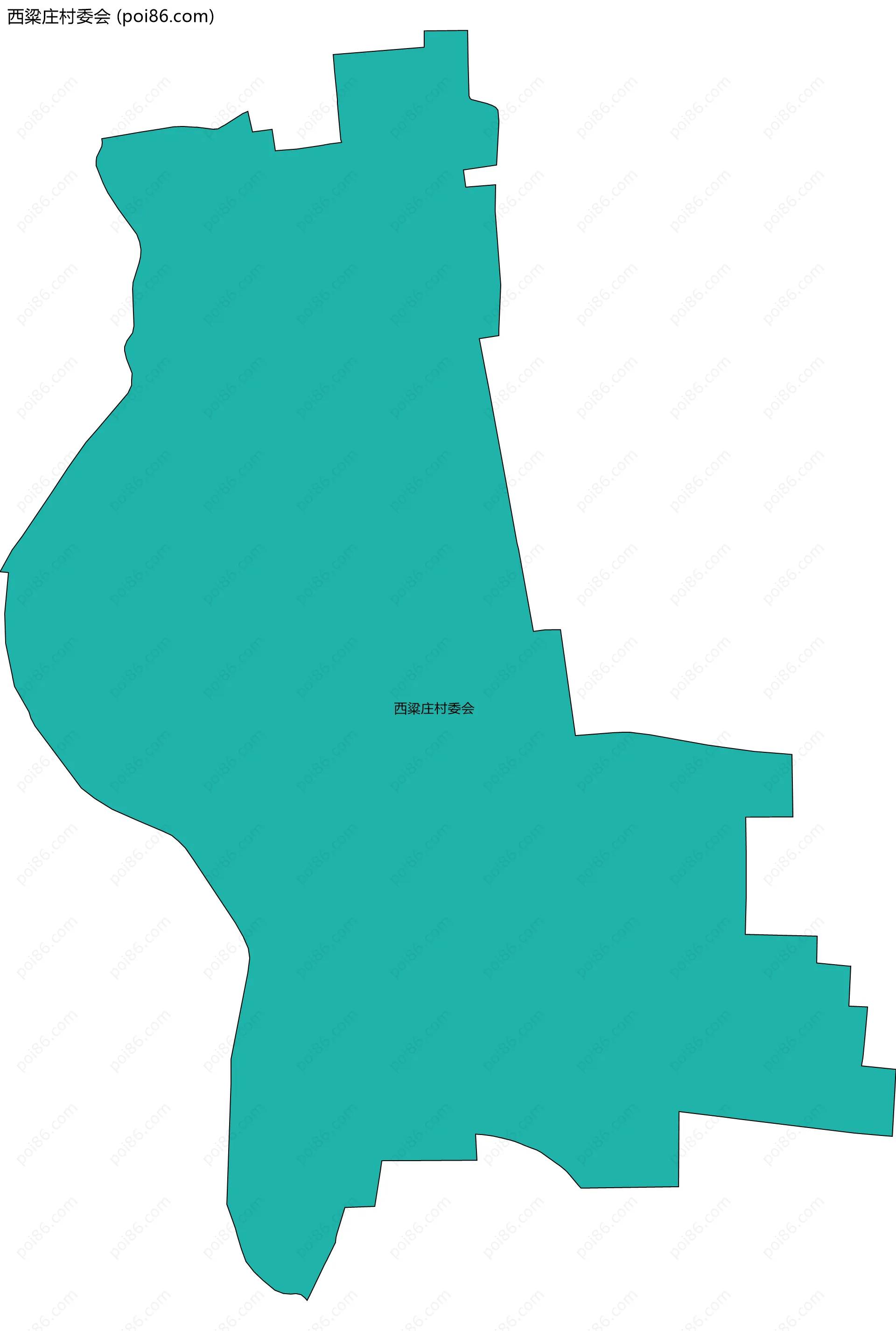 西粱庄村委会边界地图