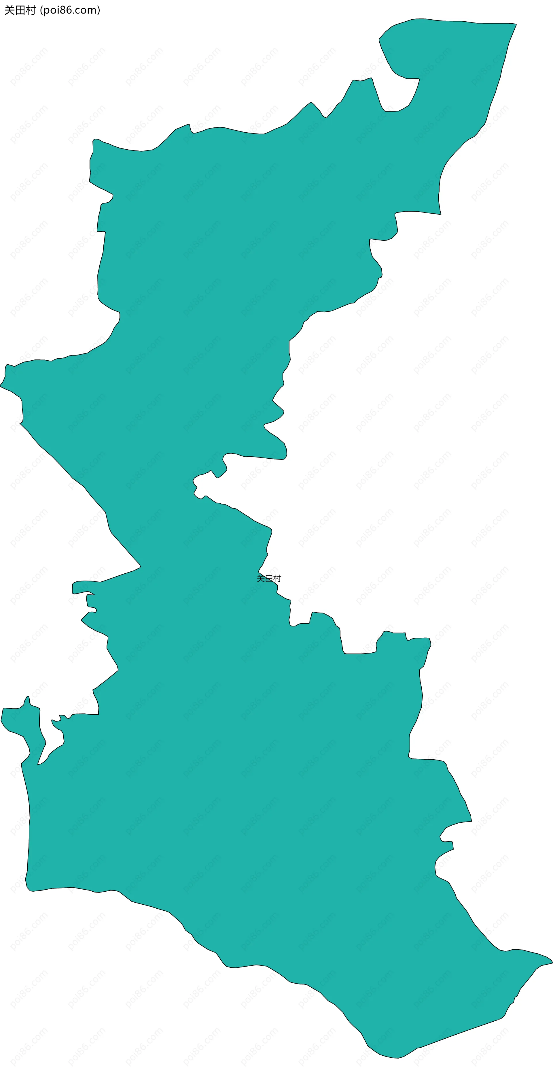 关田村边界地图