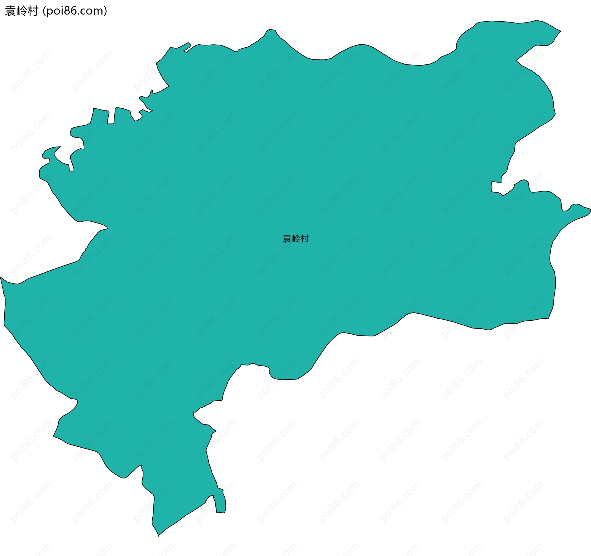 袁岭村边界地图