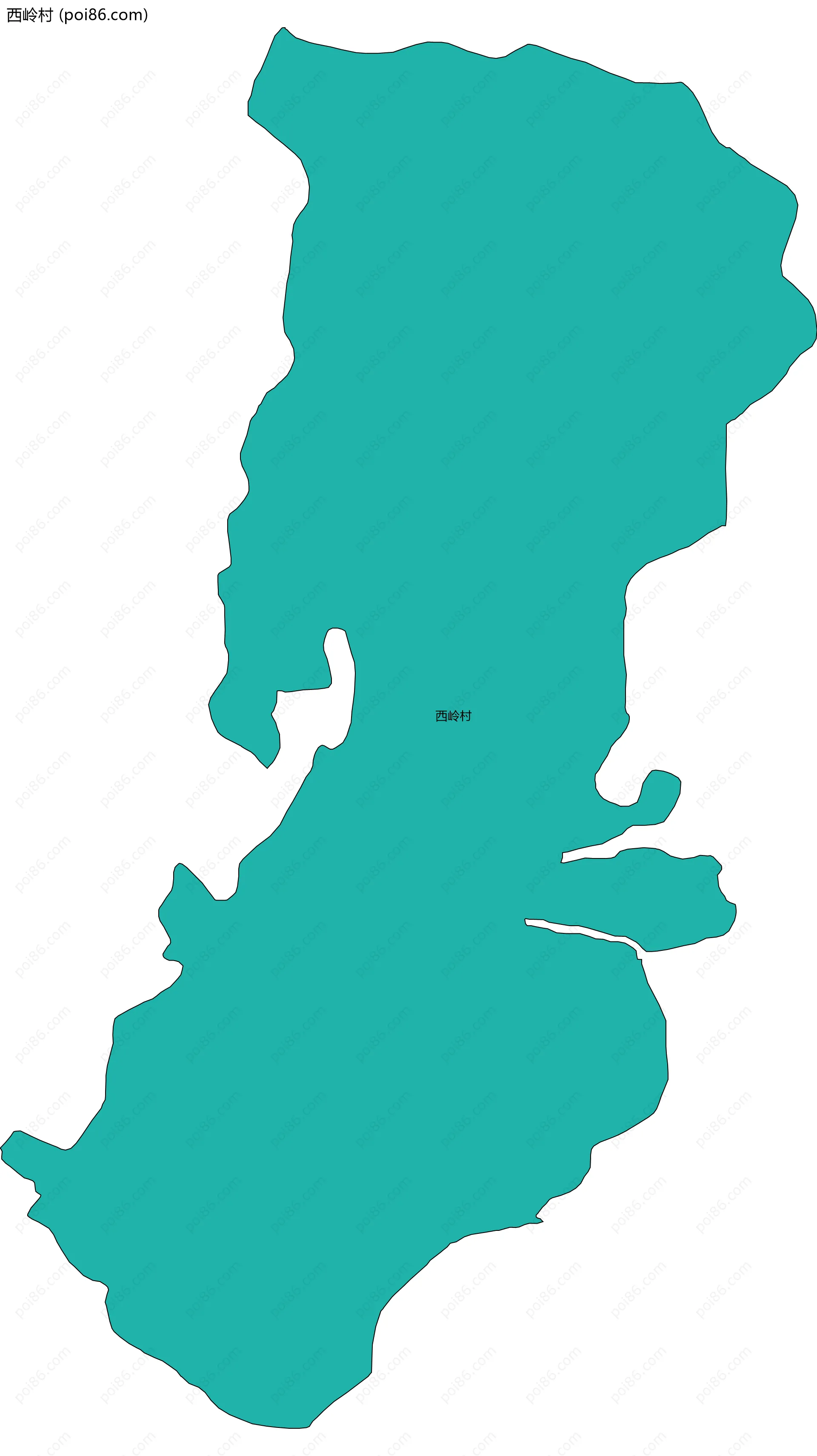 西岭村边界地图