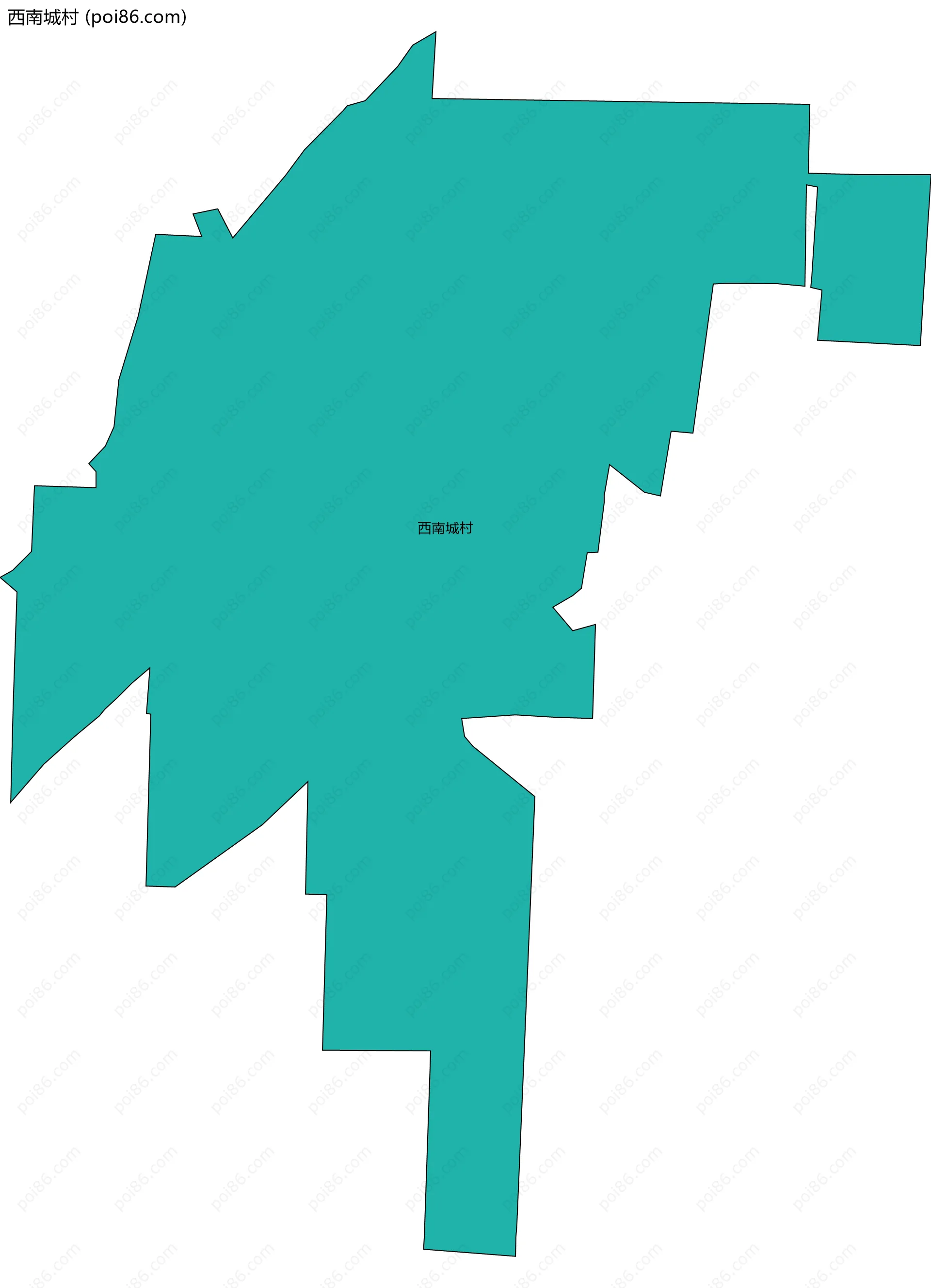 西南城村边界地图