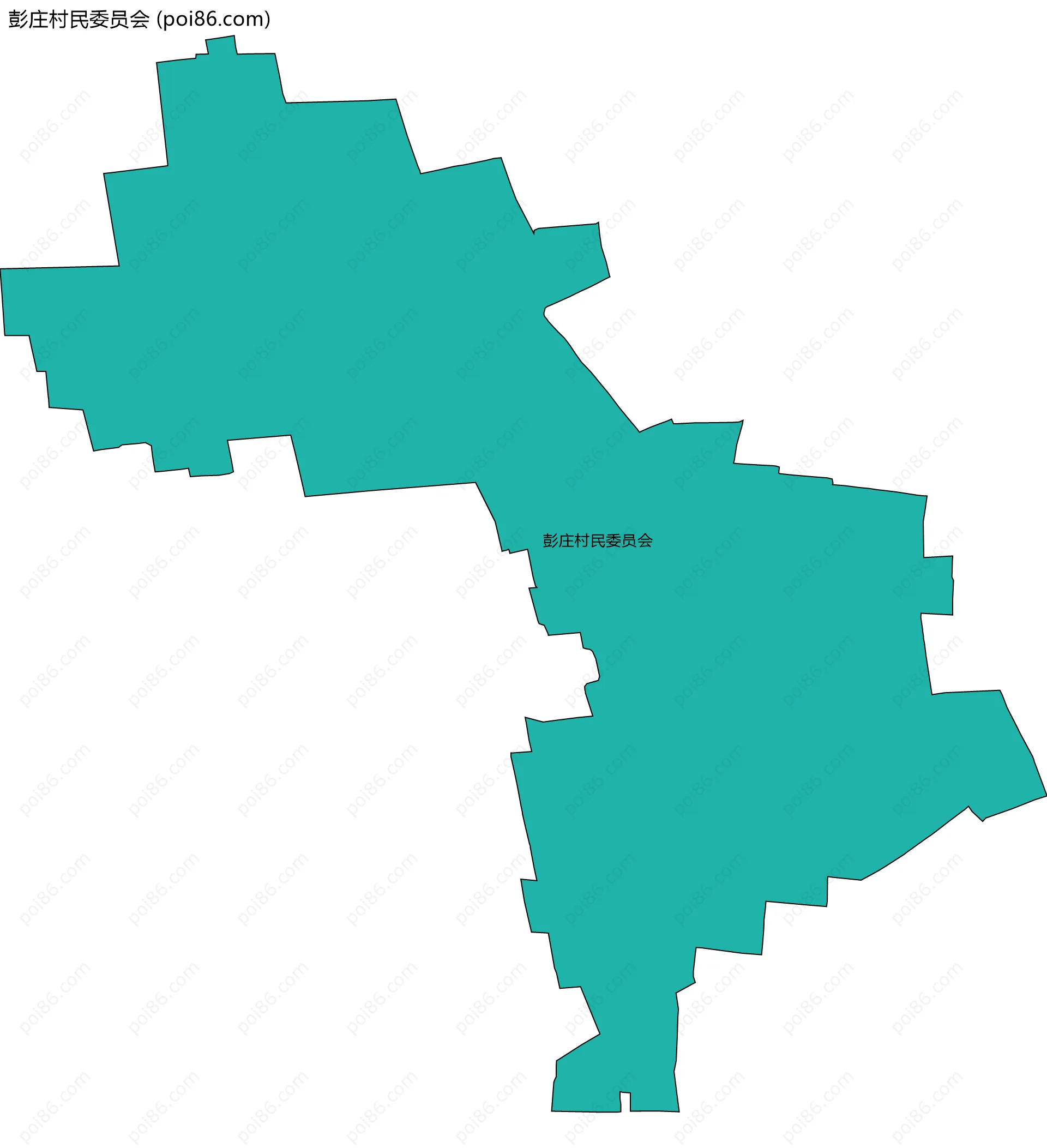 彭庄村民委员会边界地图