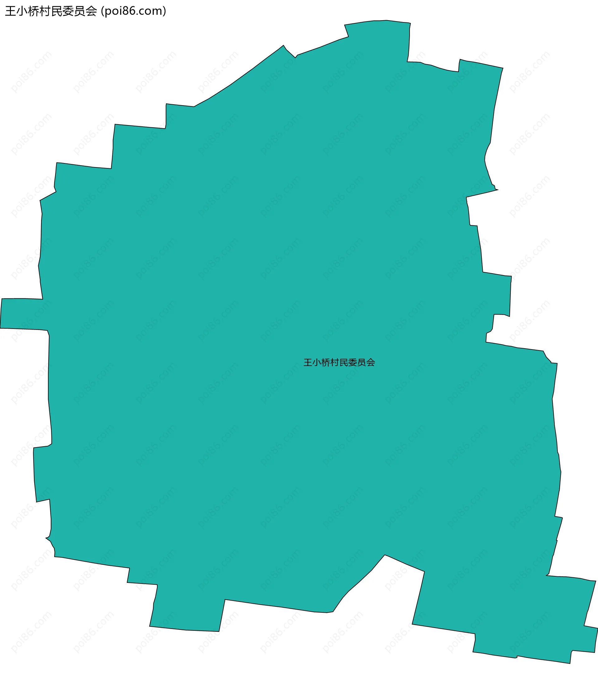 王小桥村民委员会边界地图