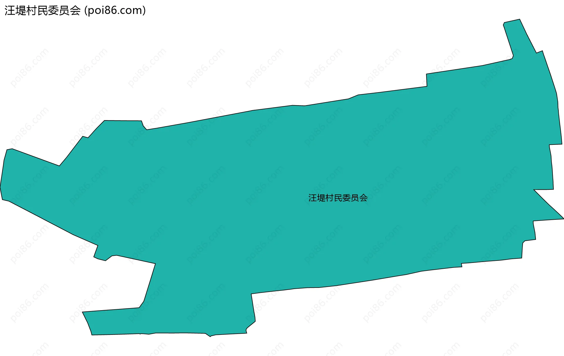 汪堤村民委员会边界地图