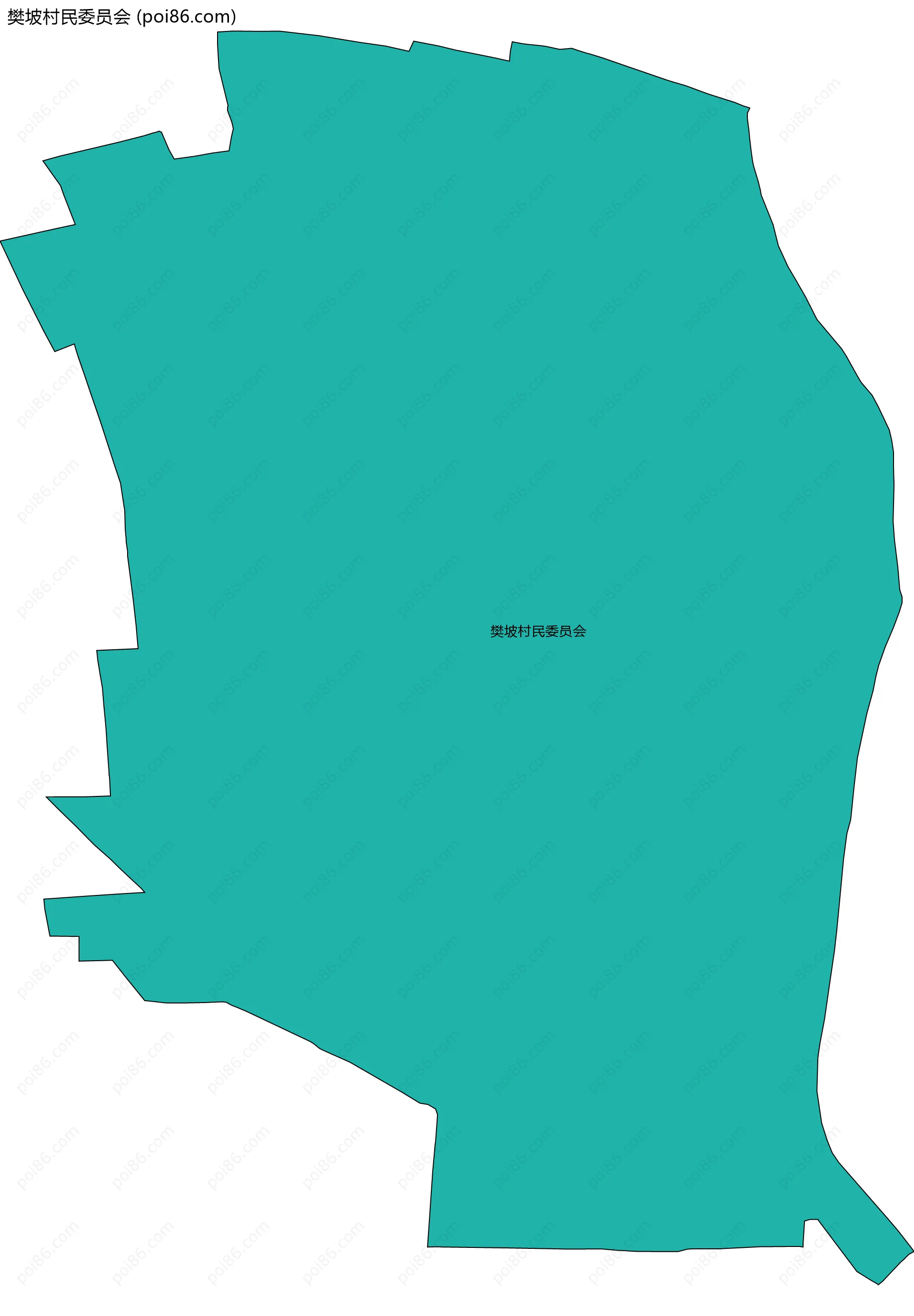 樊坡村民委员会边界地图