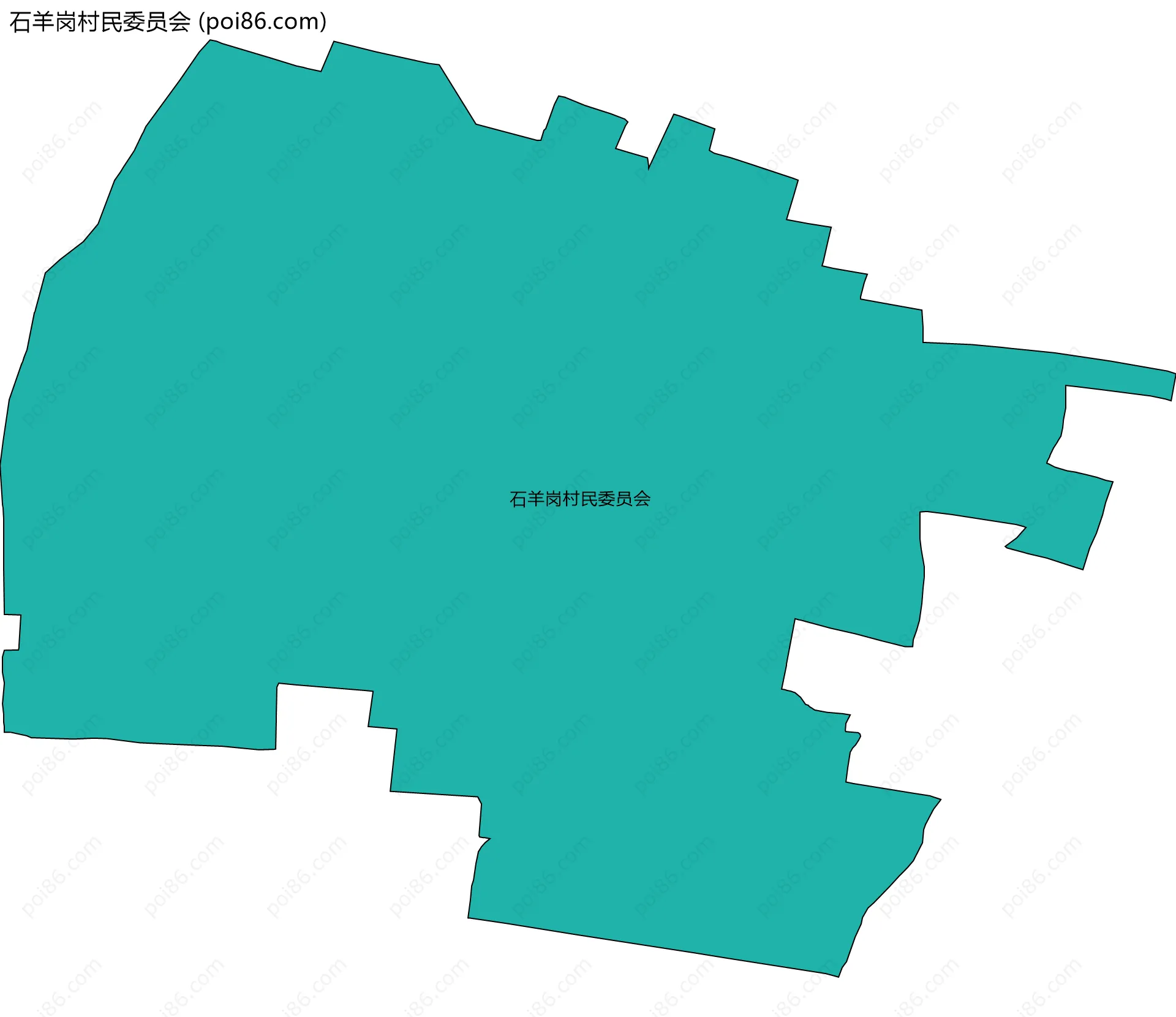 石羊岗村民委员会边界地图