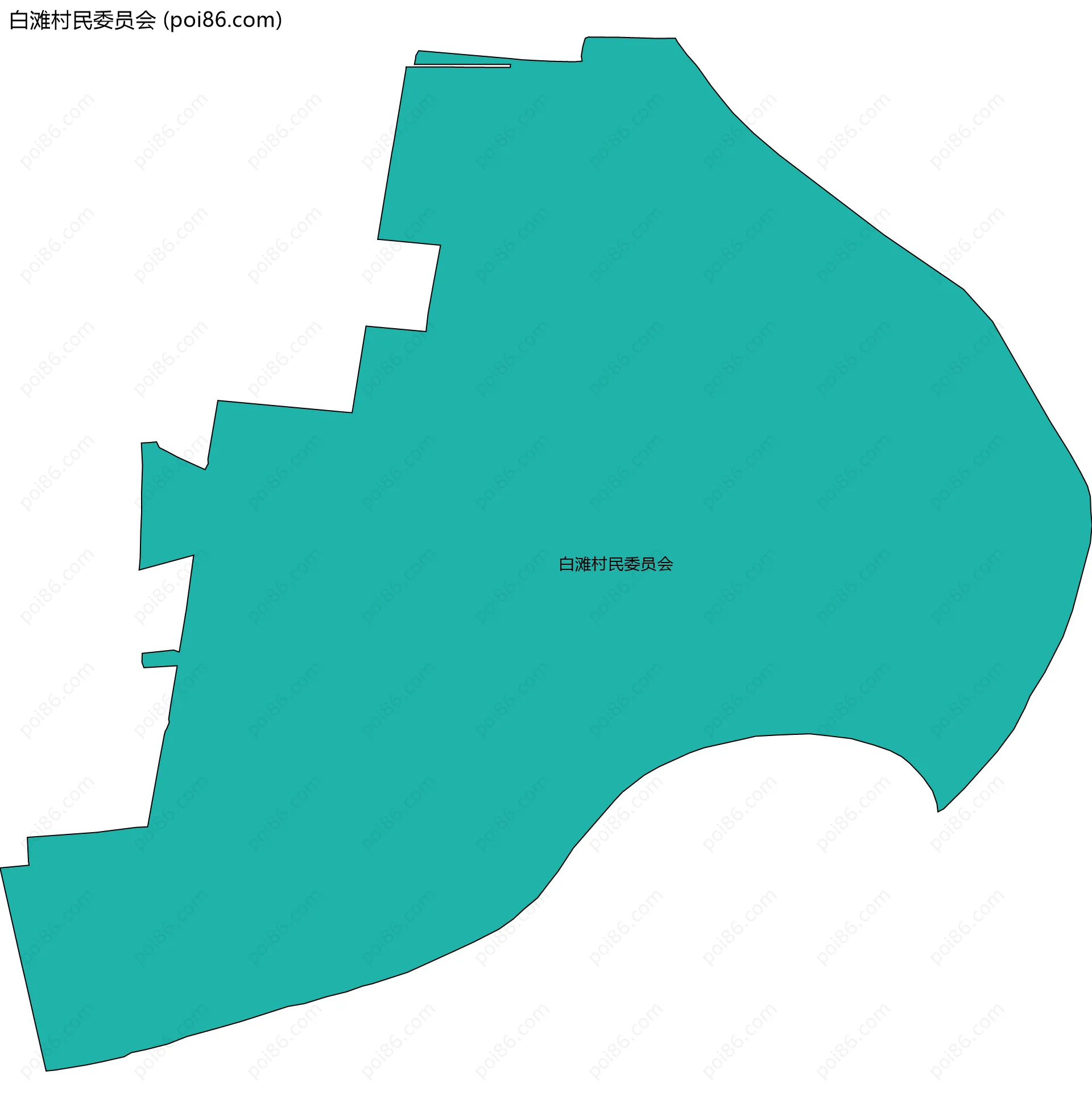 白滩村民委员会边界地图
