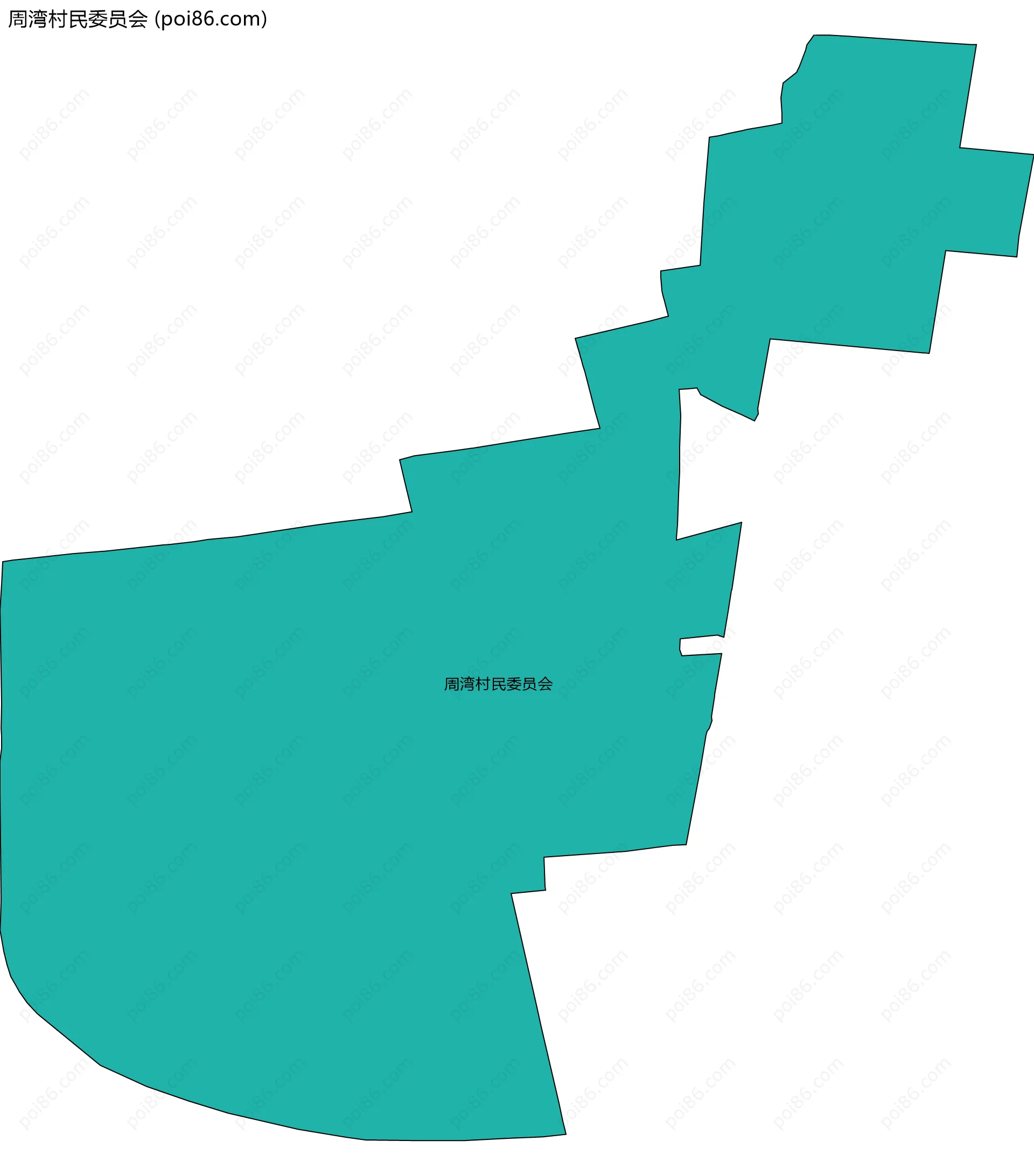 周湾村民委员会边界地图