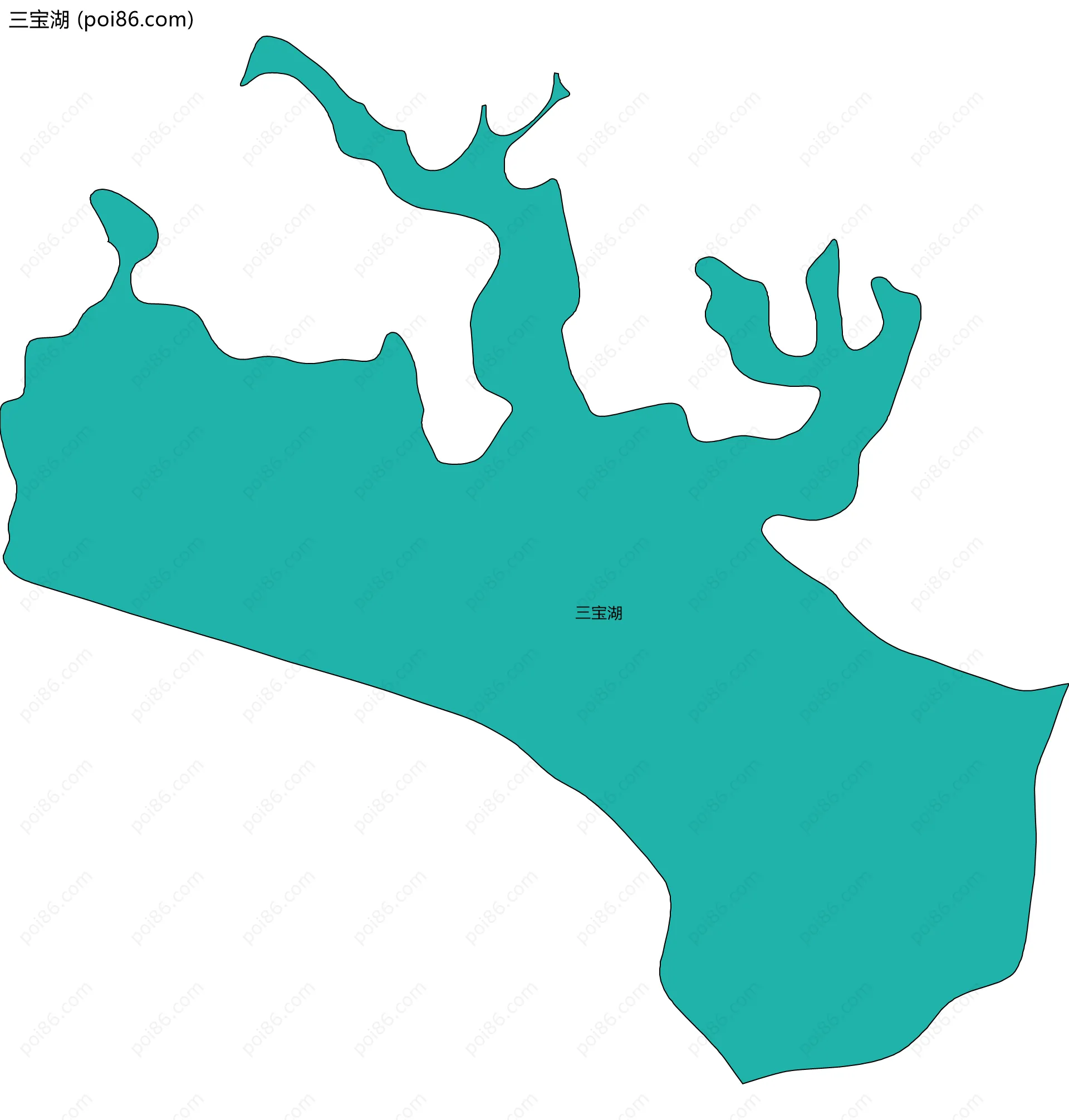 三宝湖边界地图