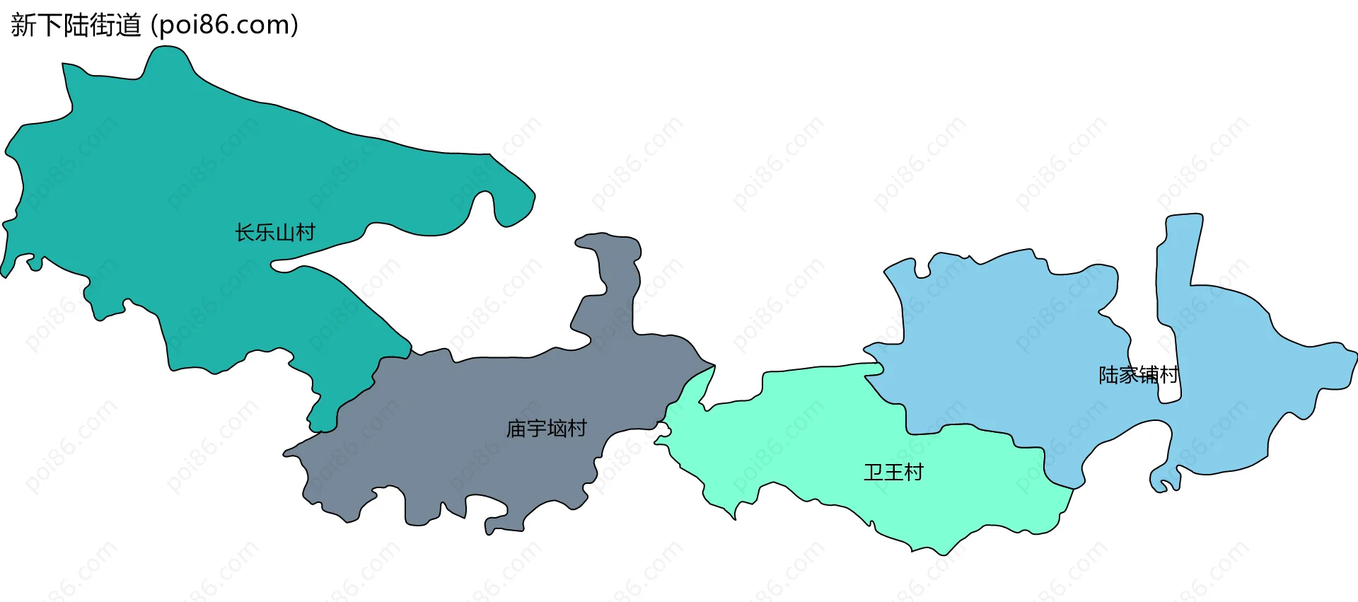 新下陆街道边界地图(五级行政区划)