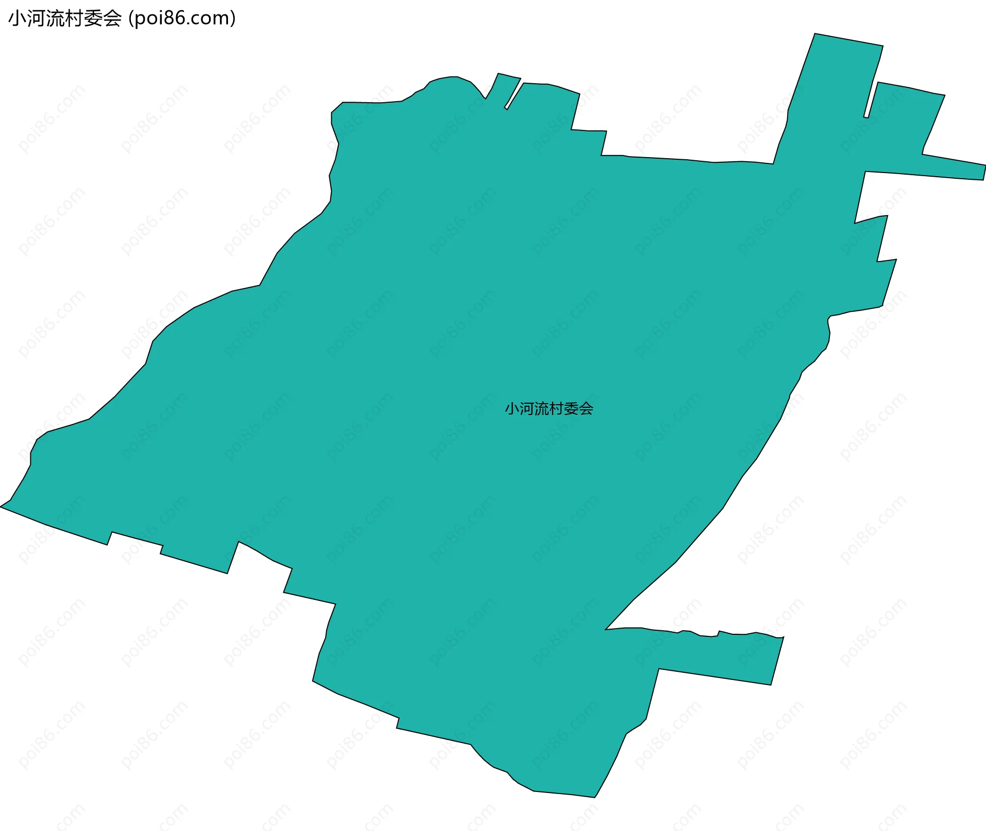 小河流村委会边界地图