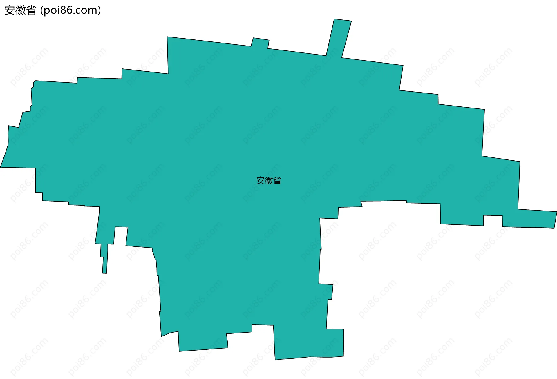 安徽省边界地图