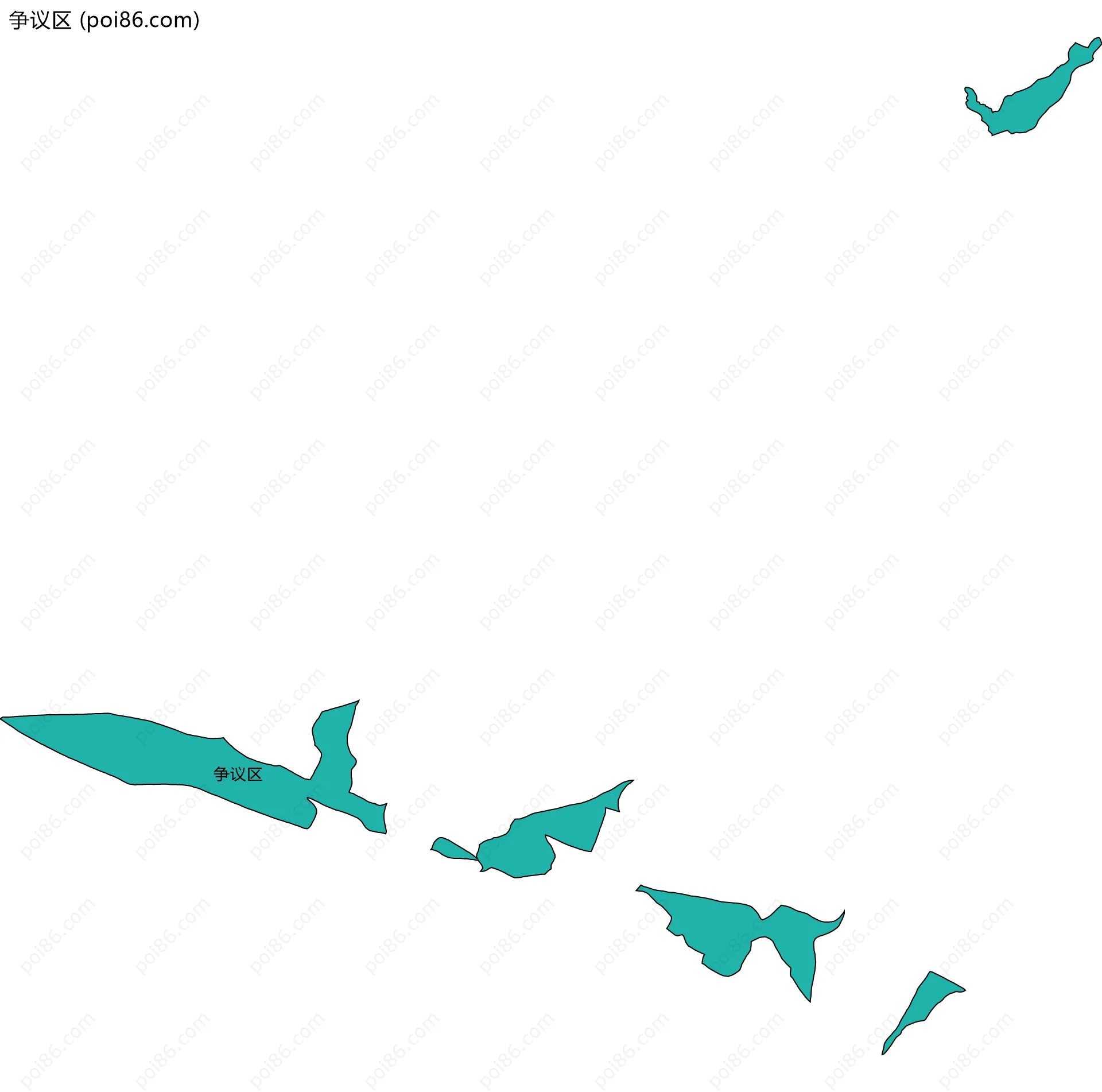 争议区边界地图