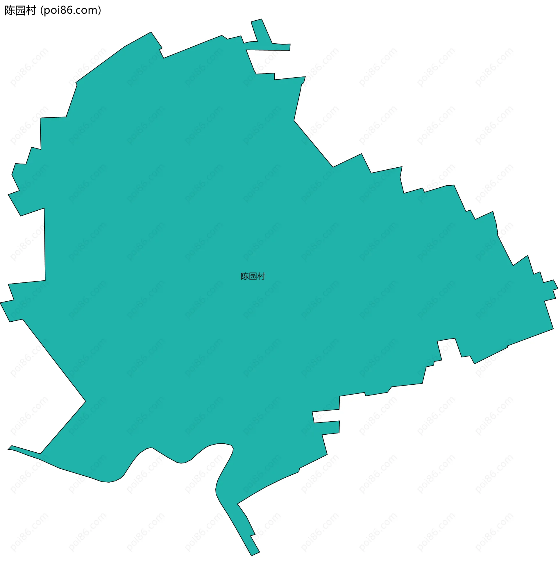 陈园村边界地图