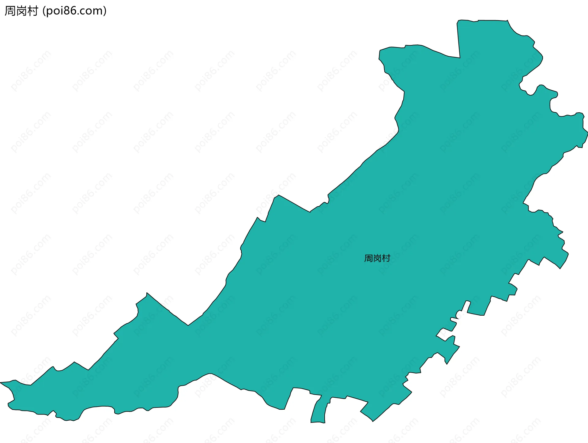 周岗村边界地图