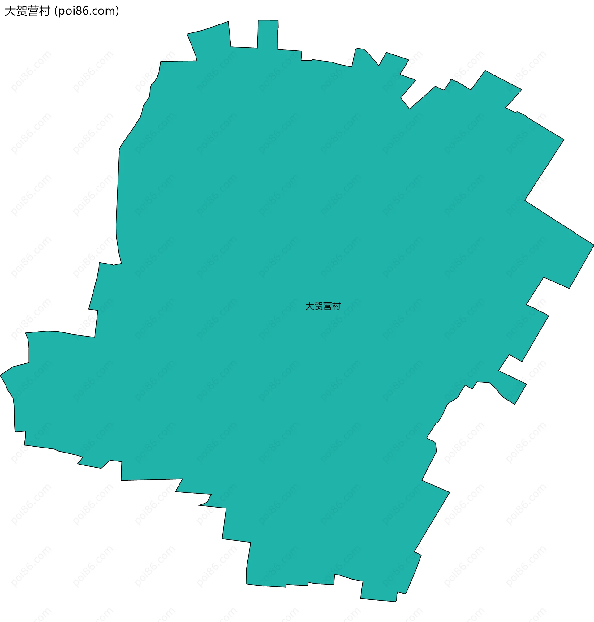 大贺营村边界地图