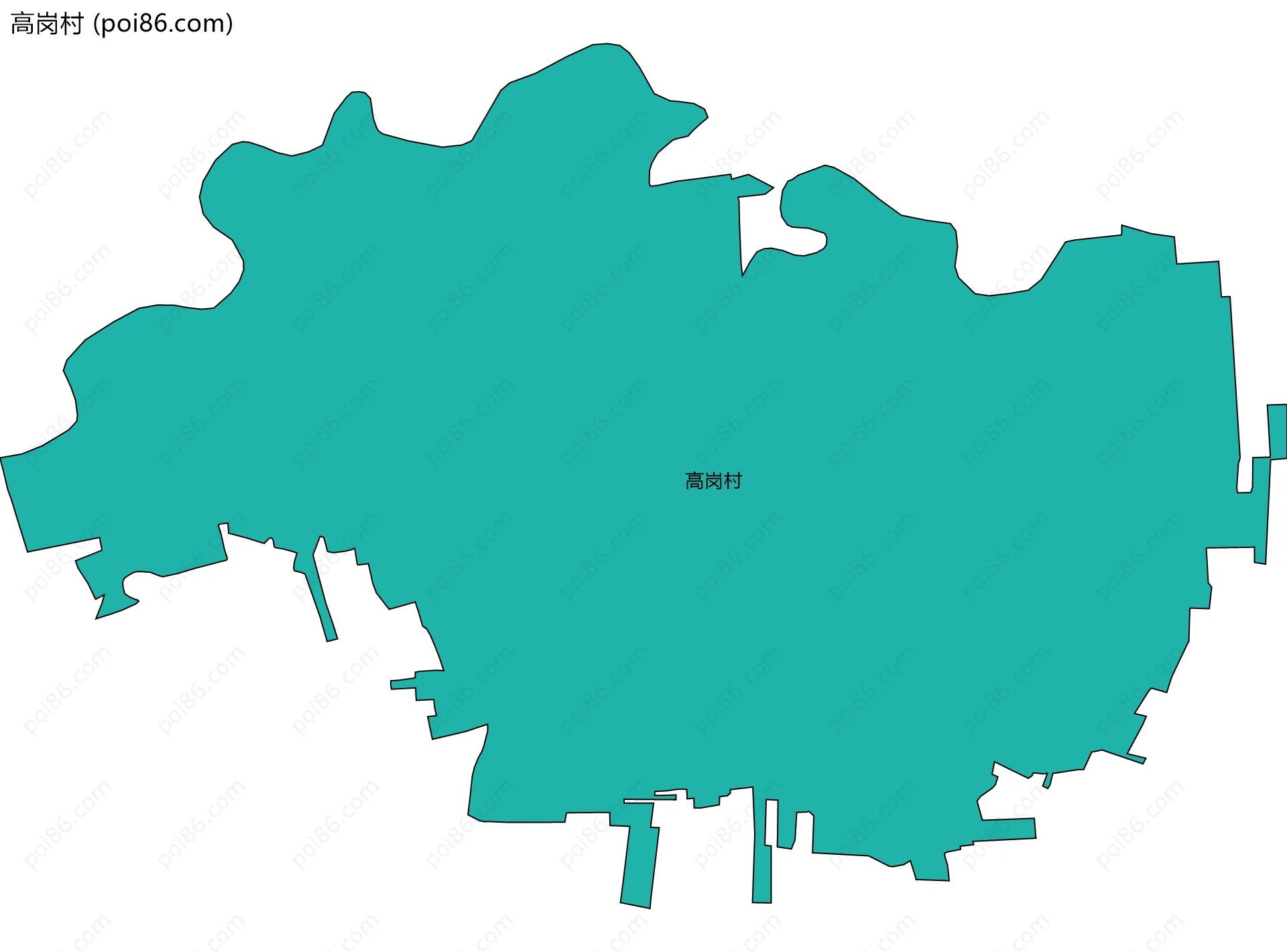 高岗村边界地图