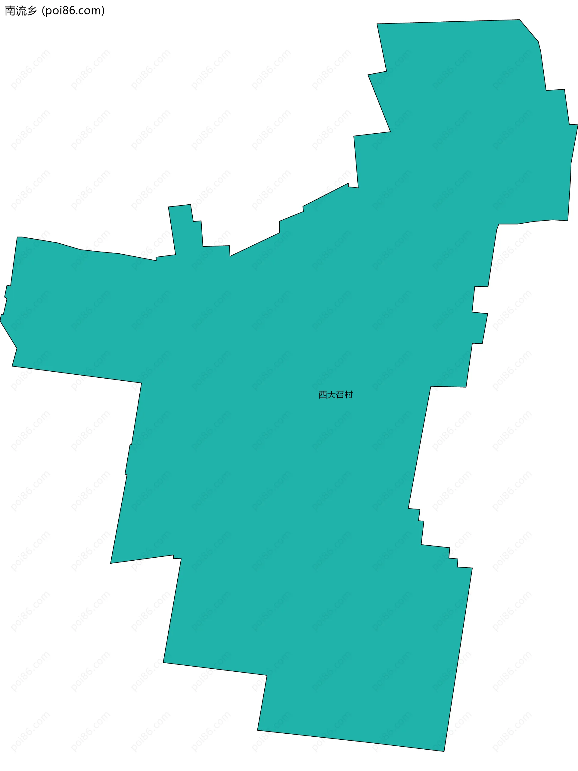 南流乡边界地图(五级行政区划)