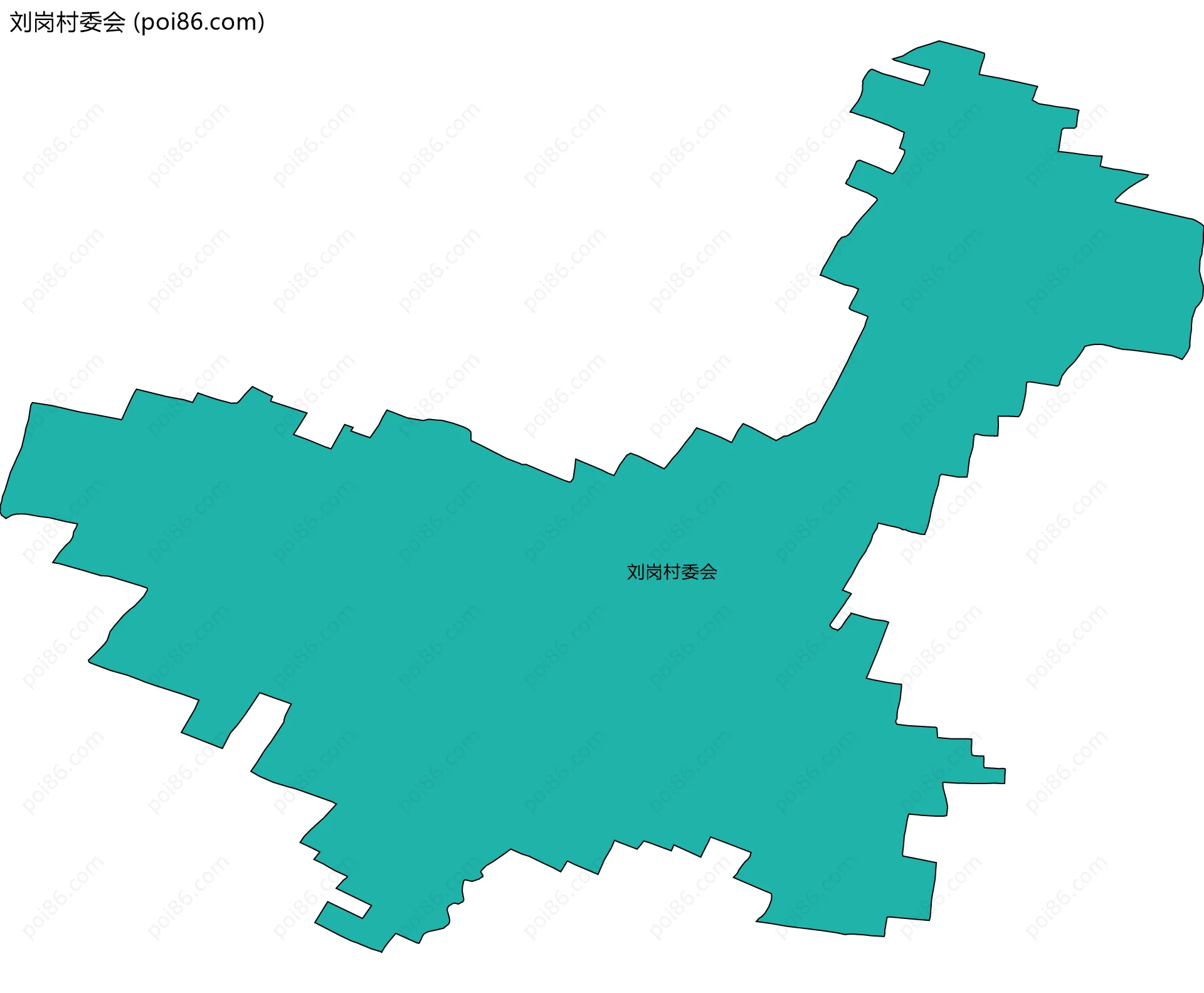 刘岗村委会边界地图