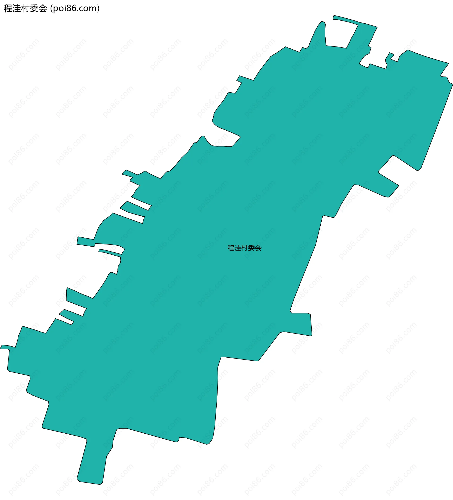 程洼村委会边界地图