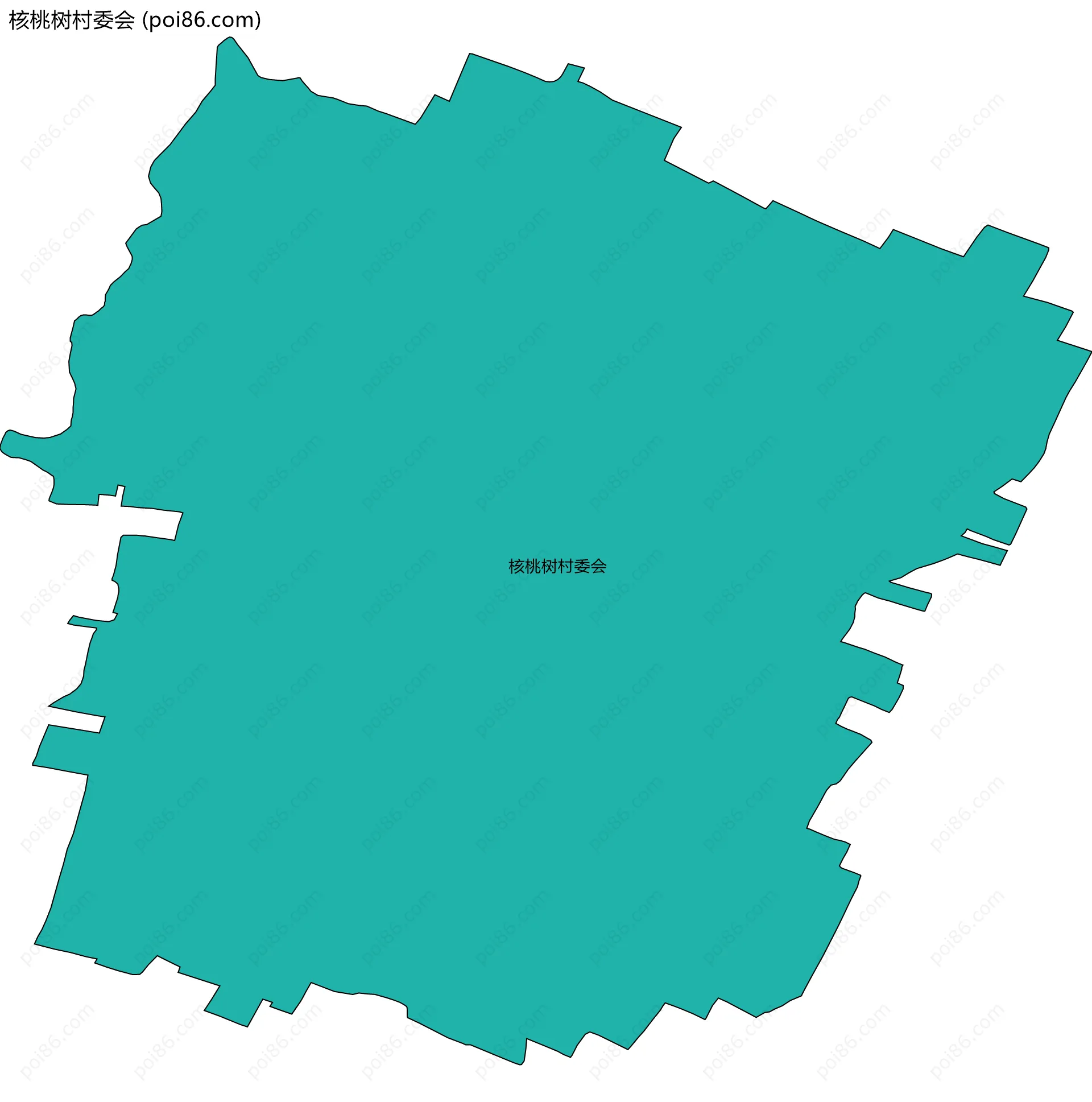 核桃树村委会边界地图