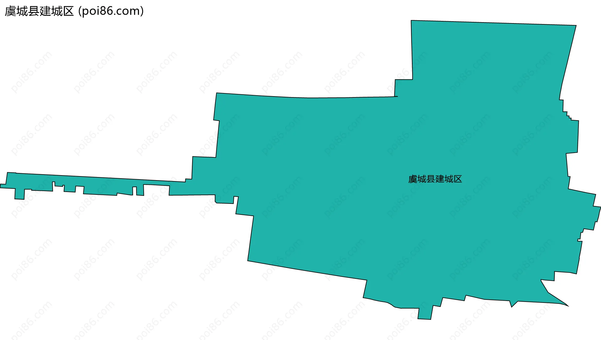 虞城县建城区边界地图(五级行政区划)