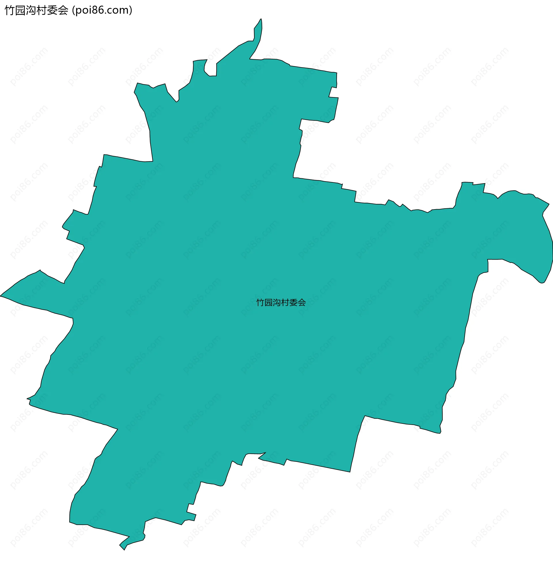 竹园沟村委会边界地图