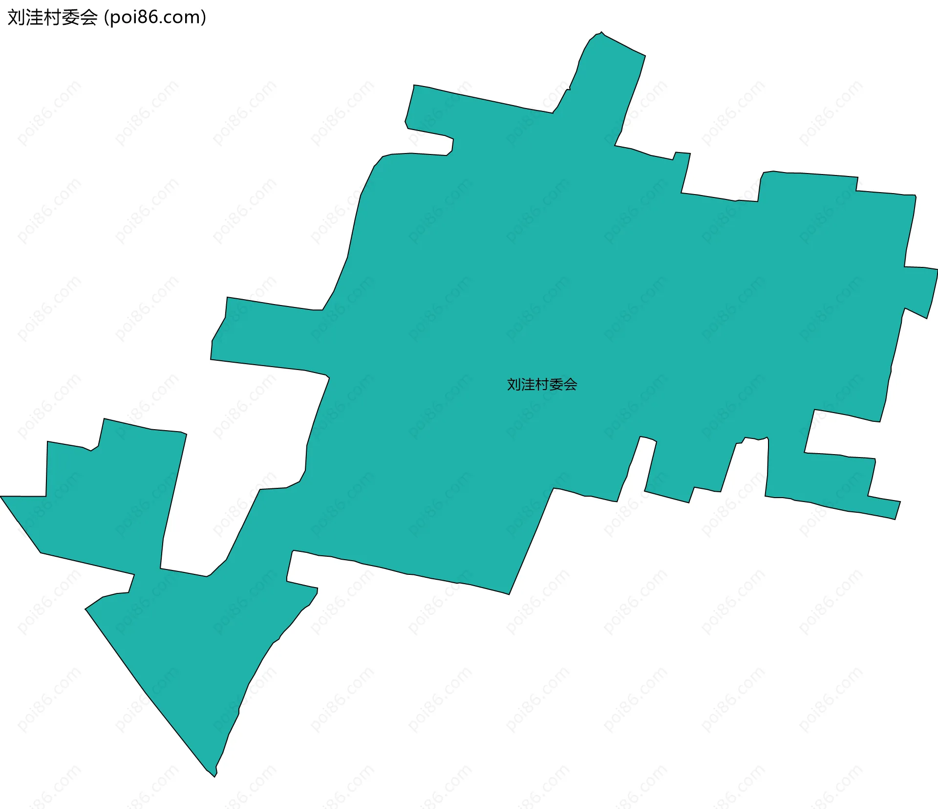 刘洼村委会边界地图
