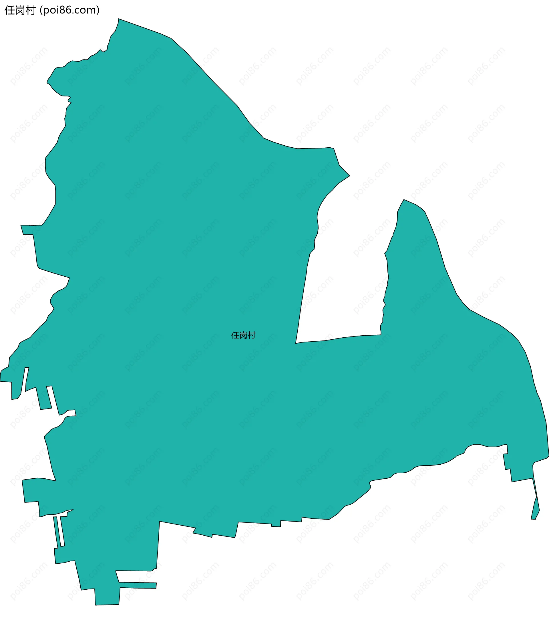 任岗村边界地图