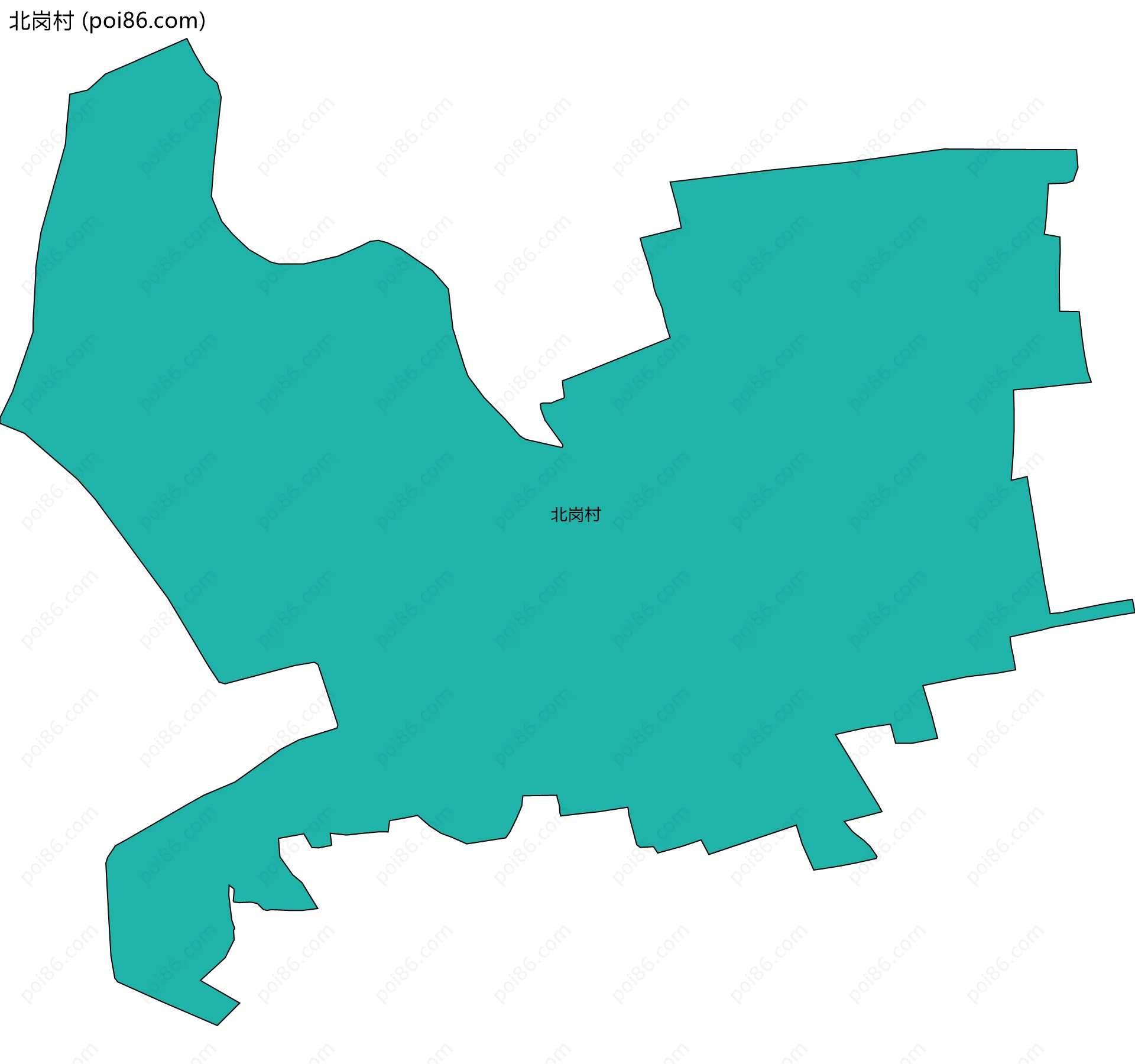 北岗村边界地图
