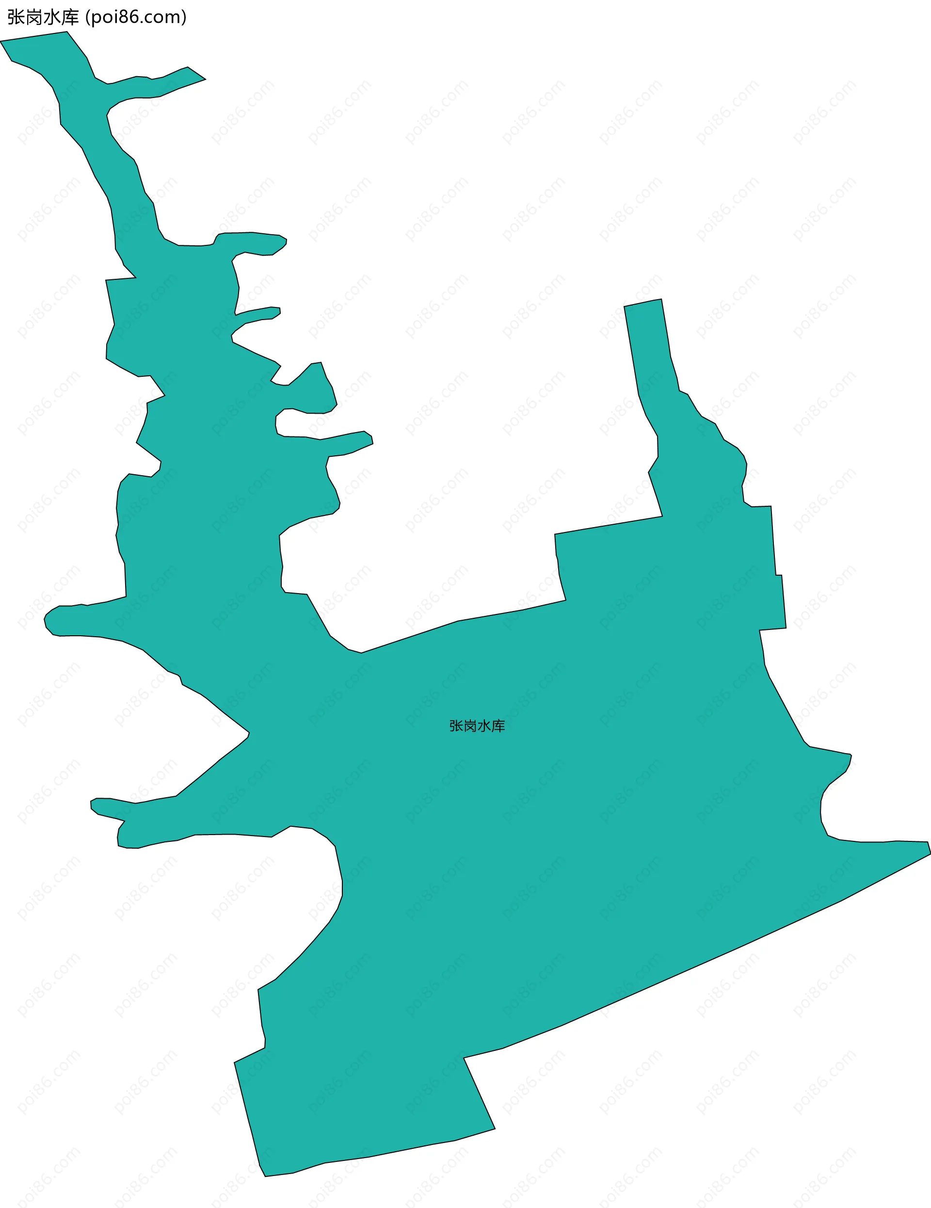 张岗水库边界地图