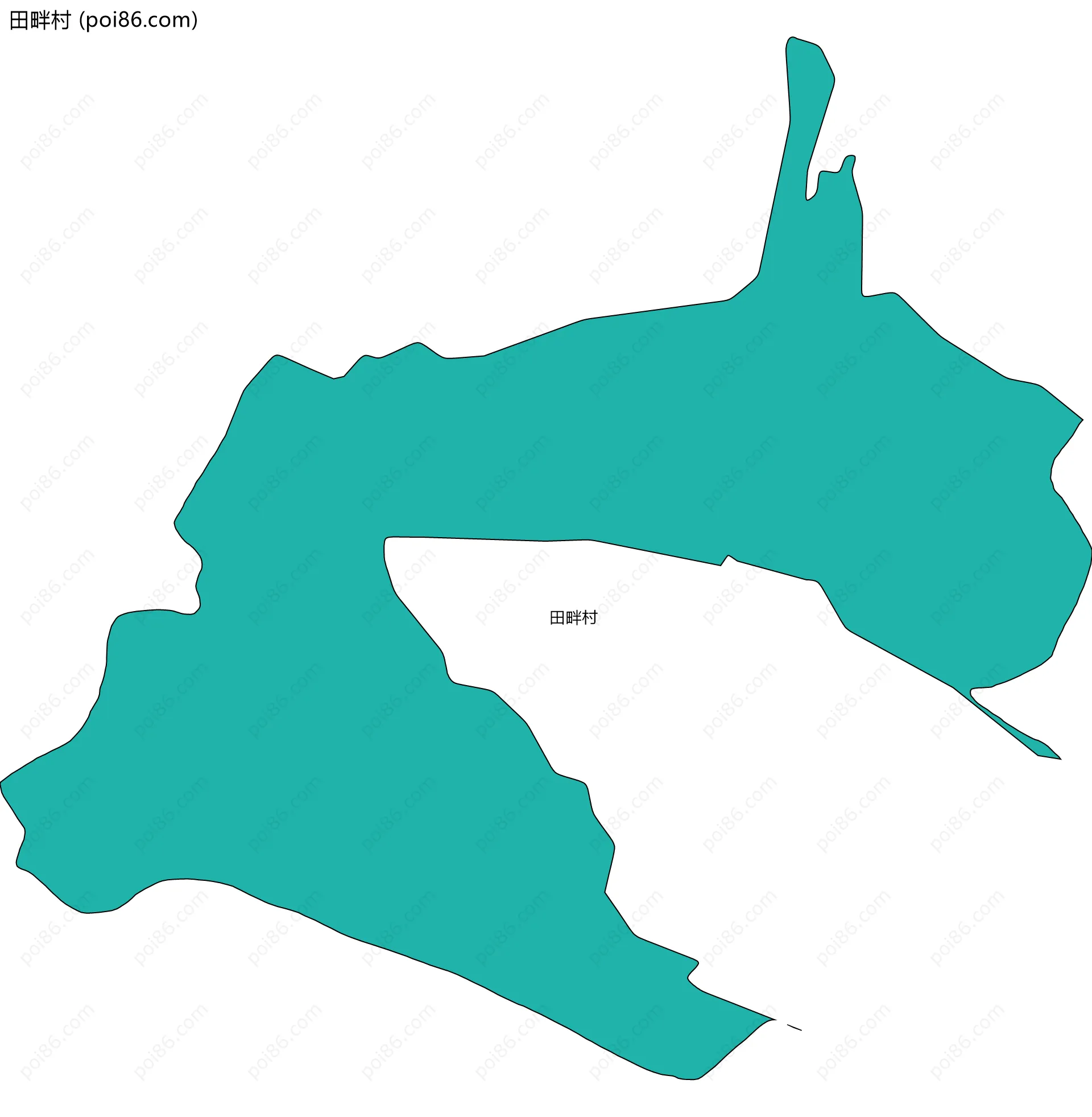 田畔村边界地图