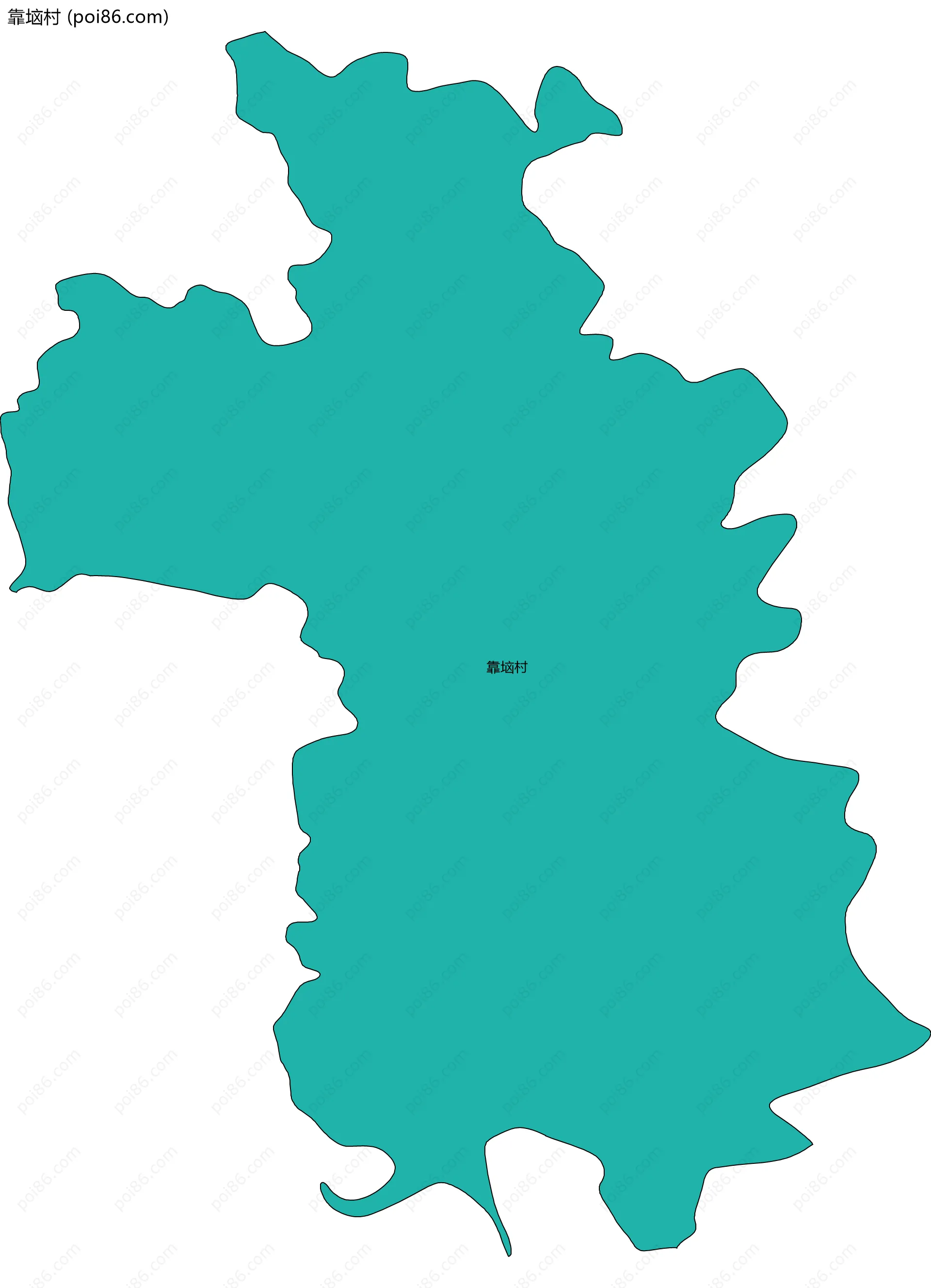 靠垴村边界地图