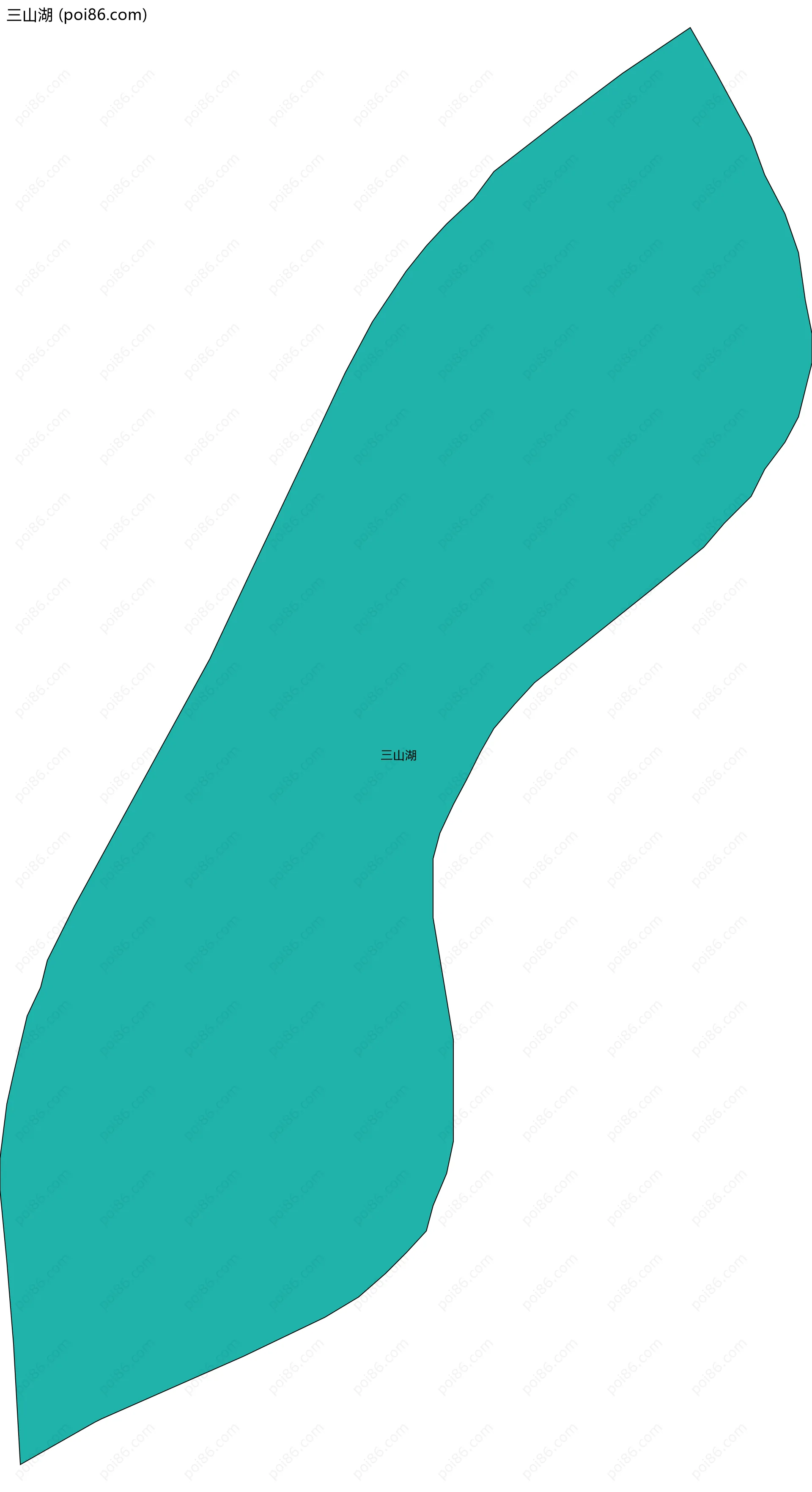 三山湖边界地图