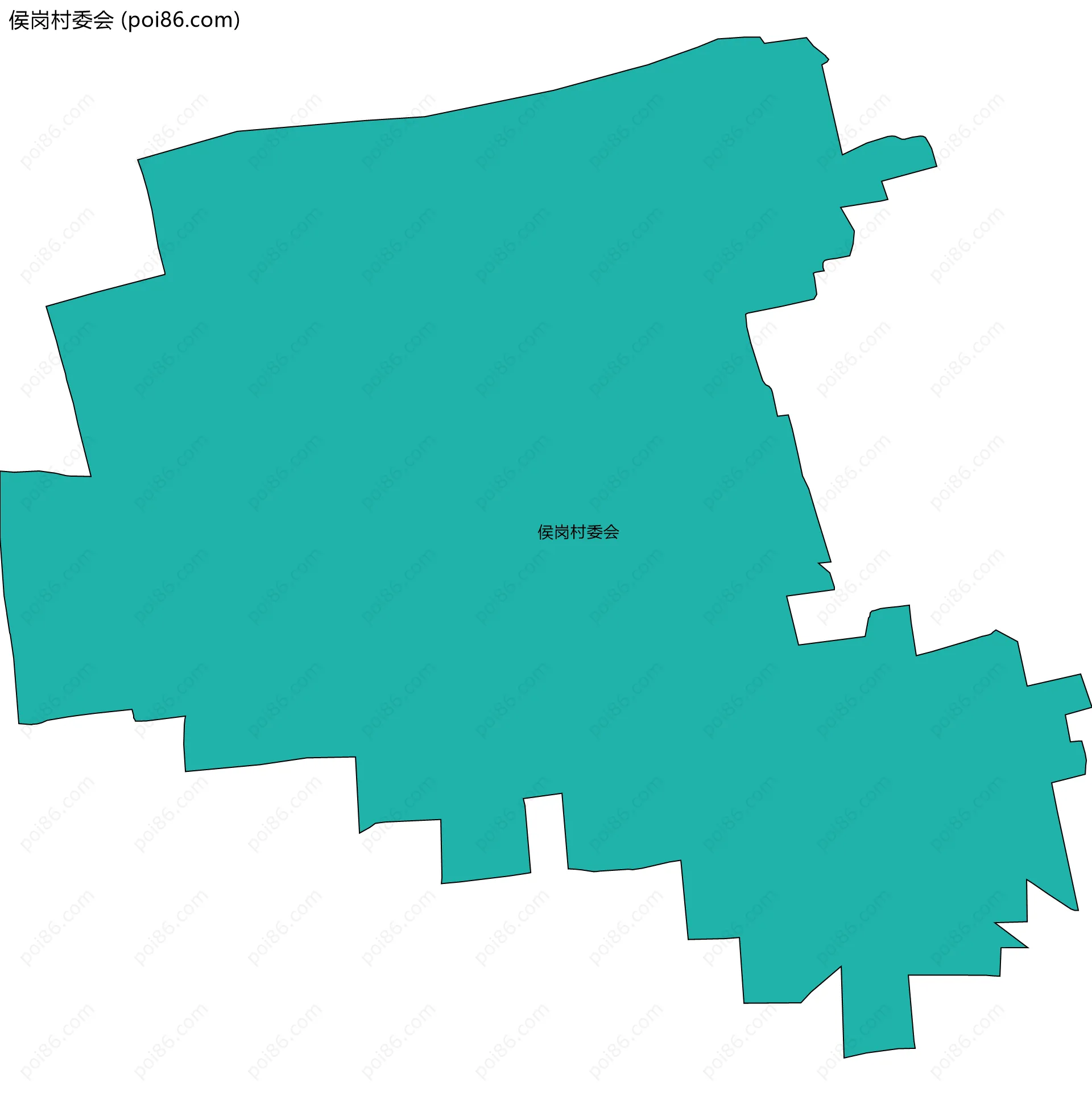侯岗村委会边界地图