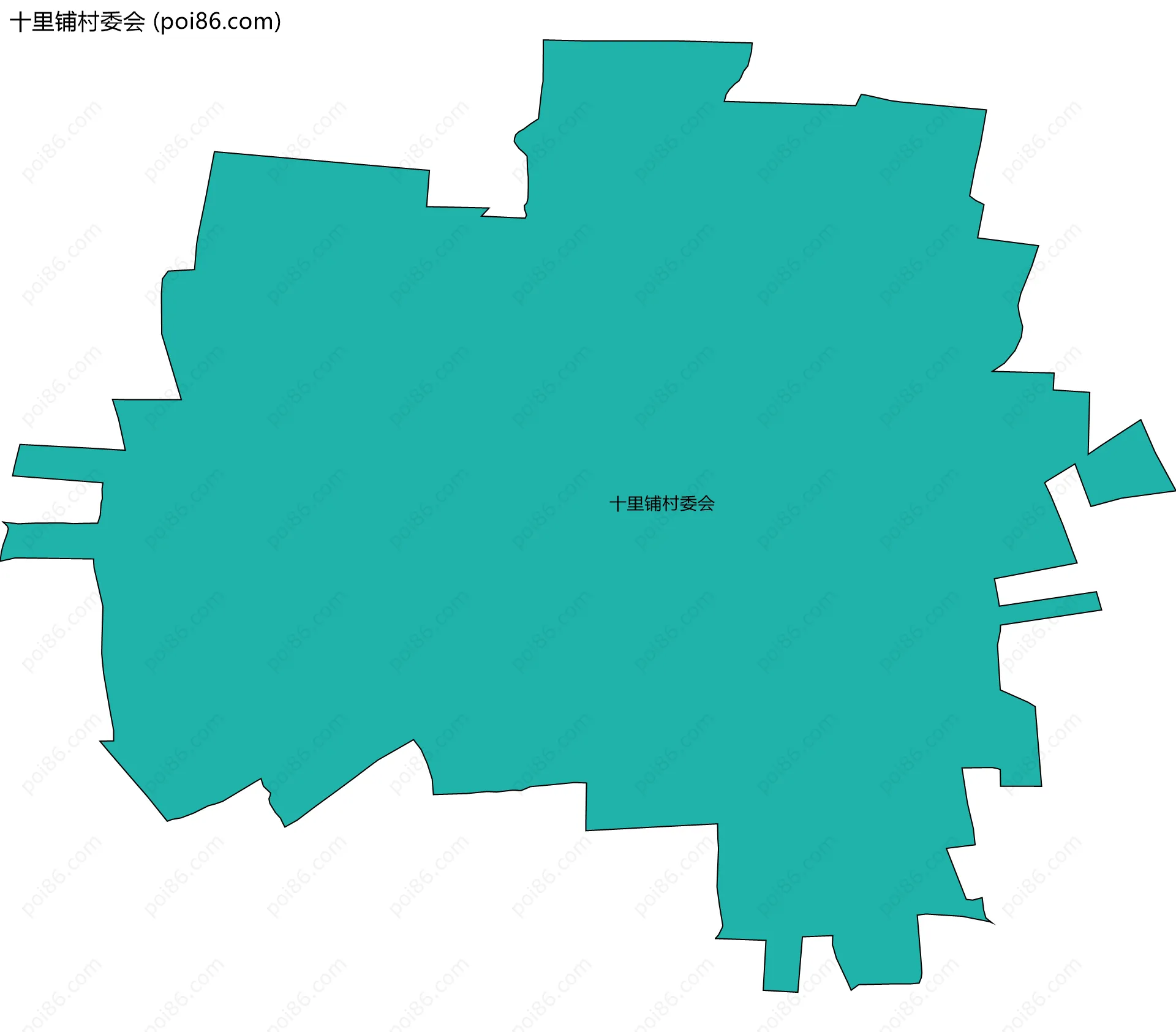 十里铺村委会边界地图