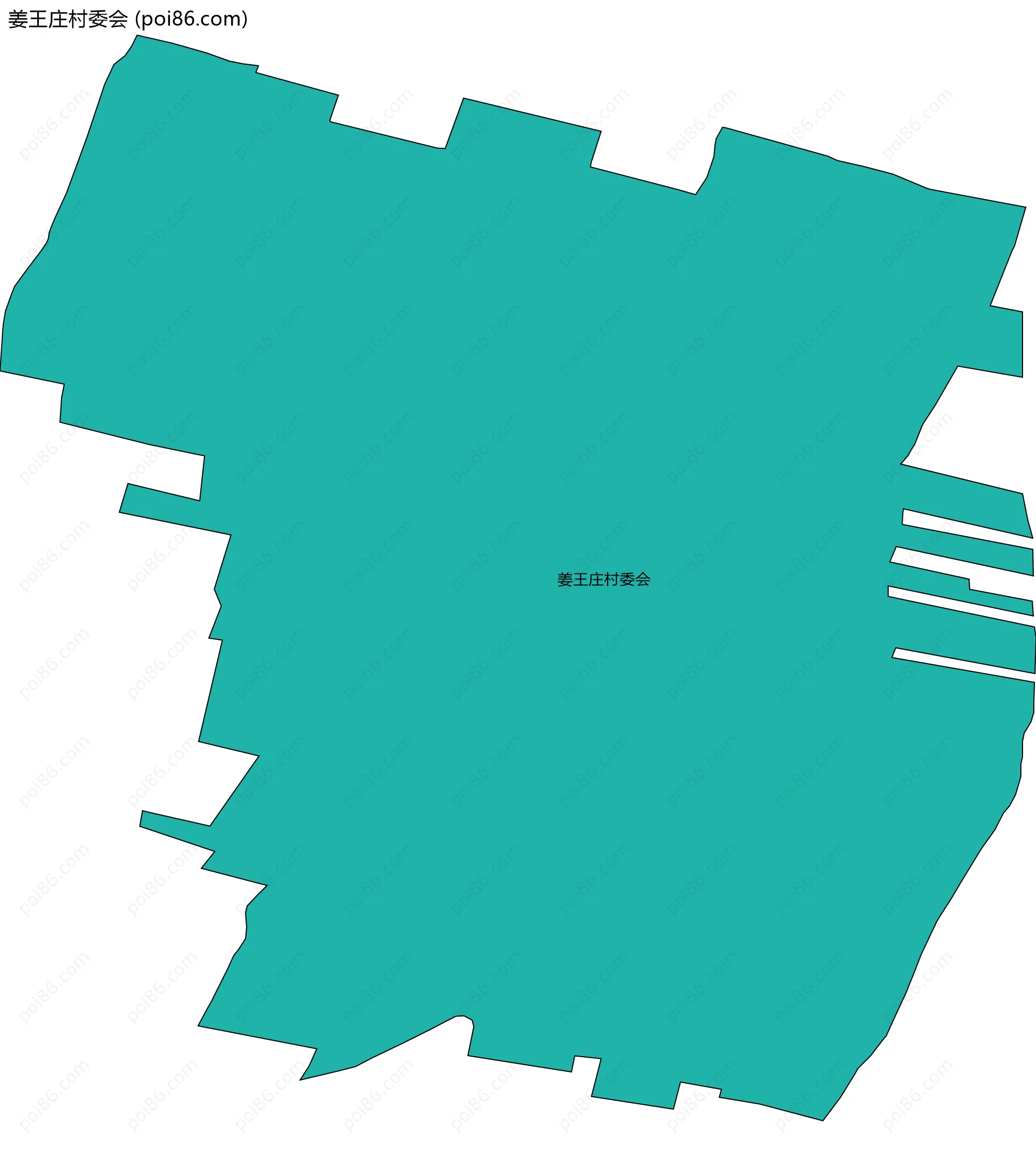 姜王庄村委会边界地图