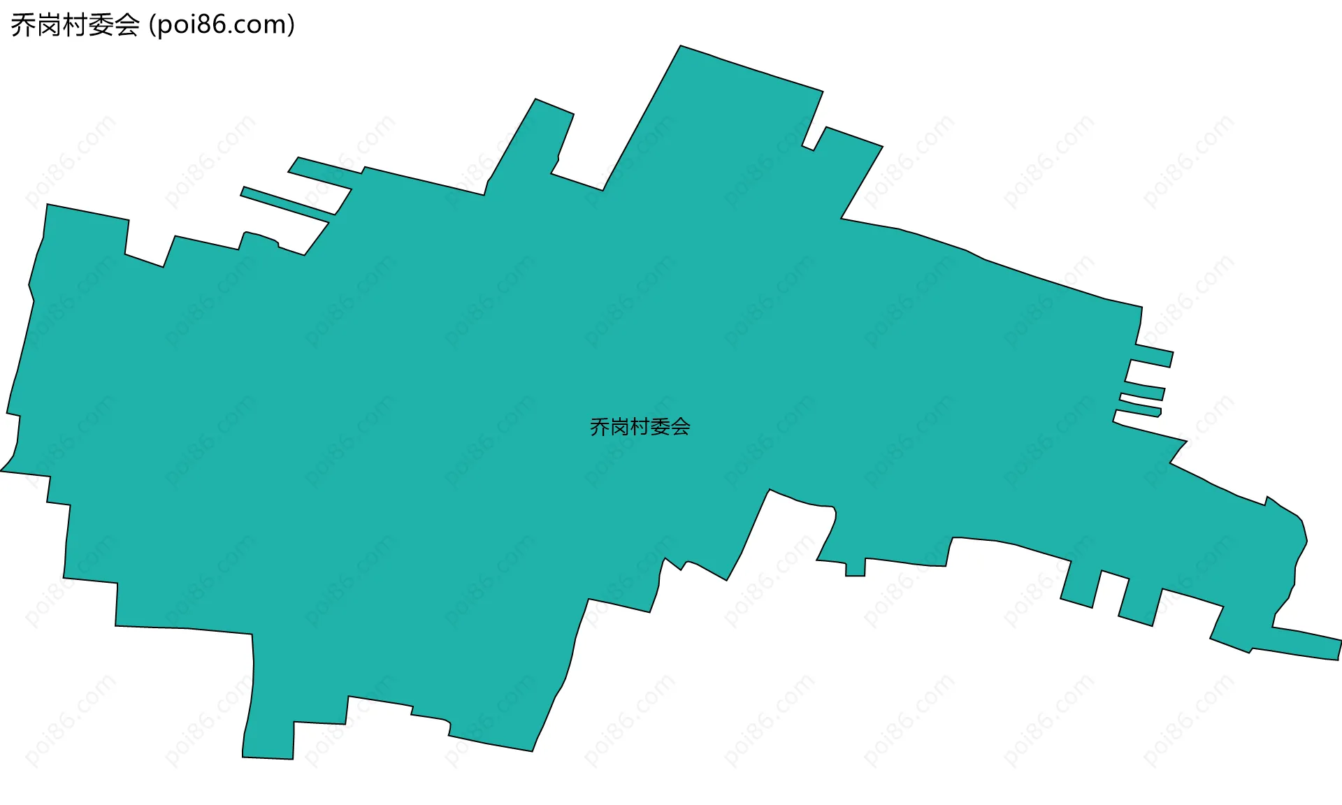 乔岗村委会边界地图