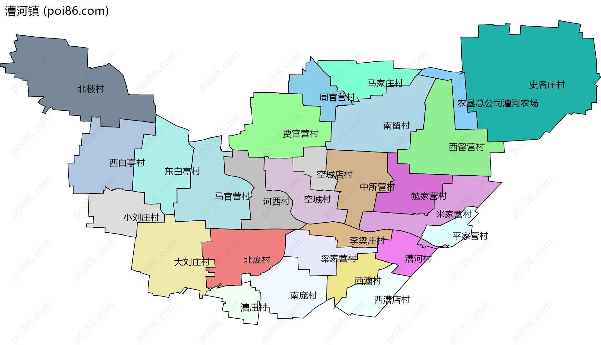 漕河镇边界地图(五级行政区划)