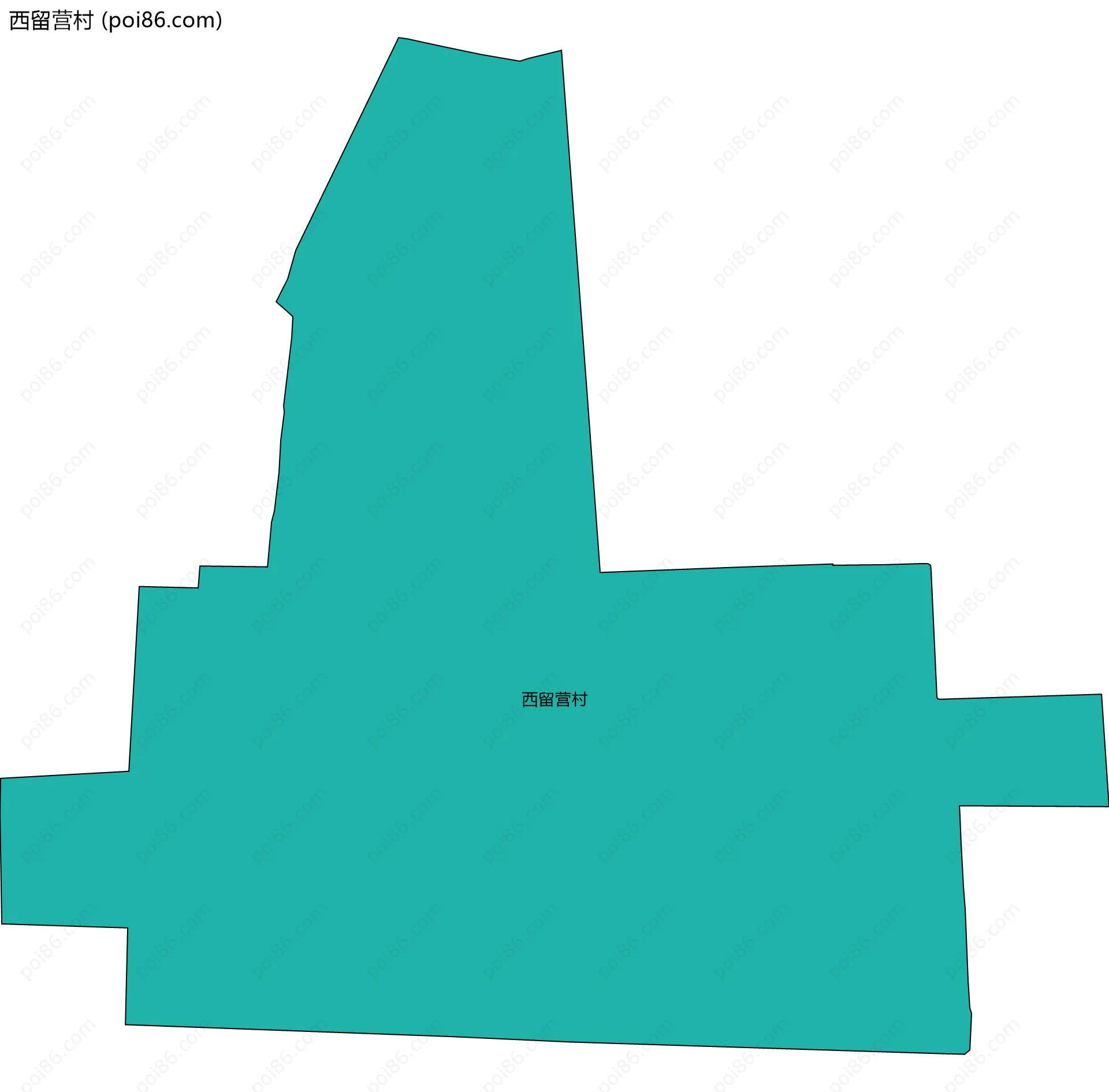西留营村边界地图