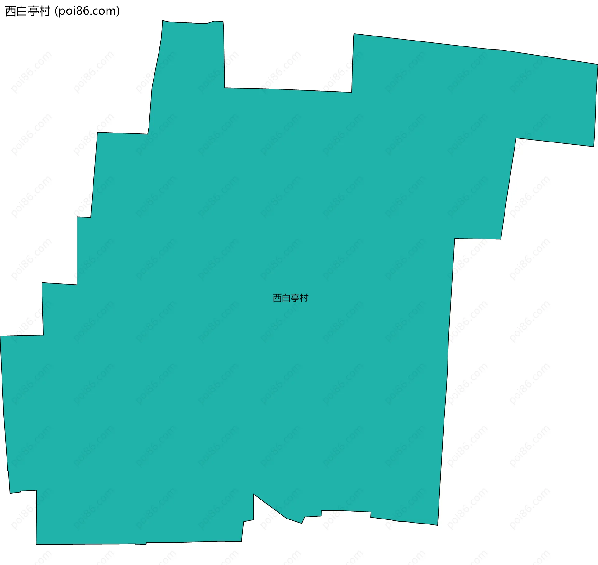 西白亭村边界地图