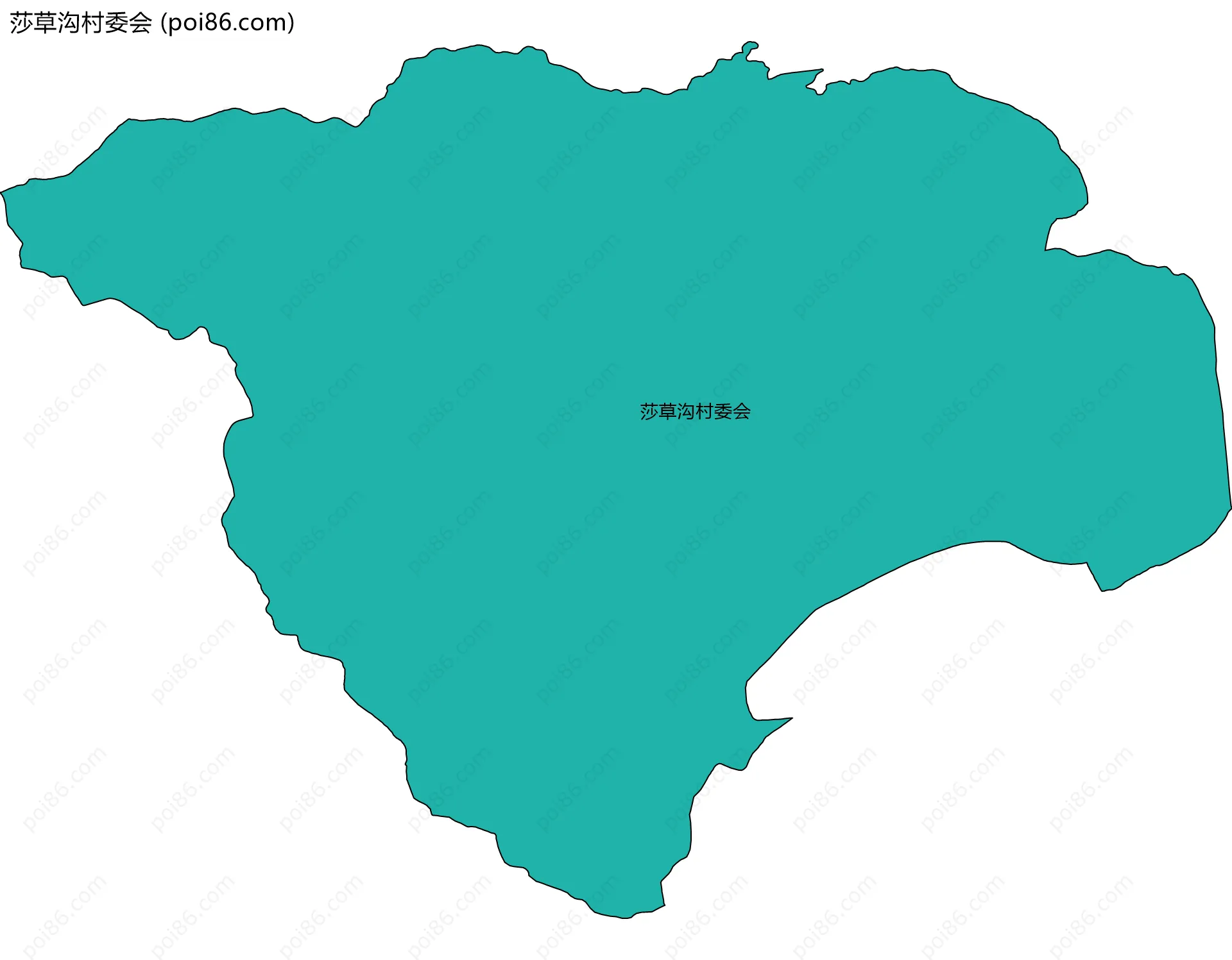 莎草沟村委会边界地图