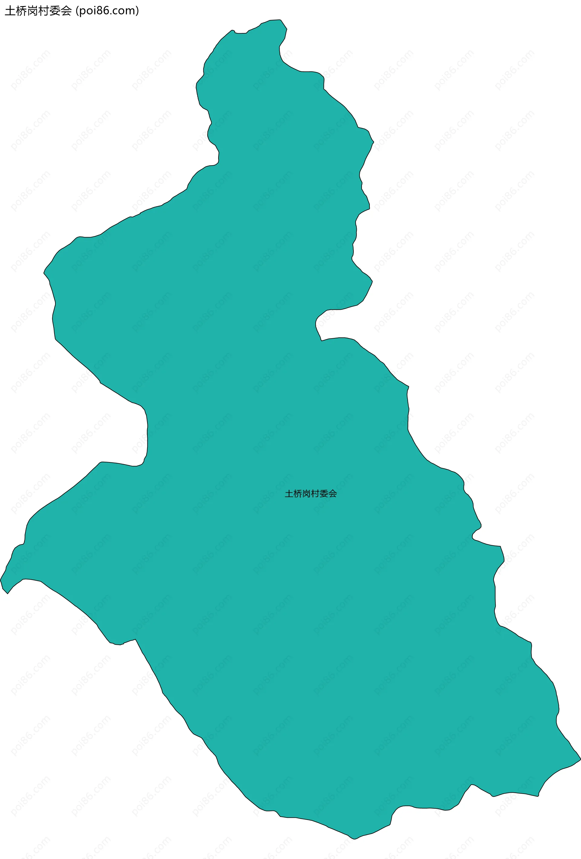 土桥岗村委会边界地图