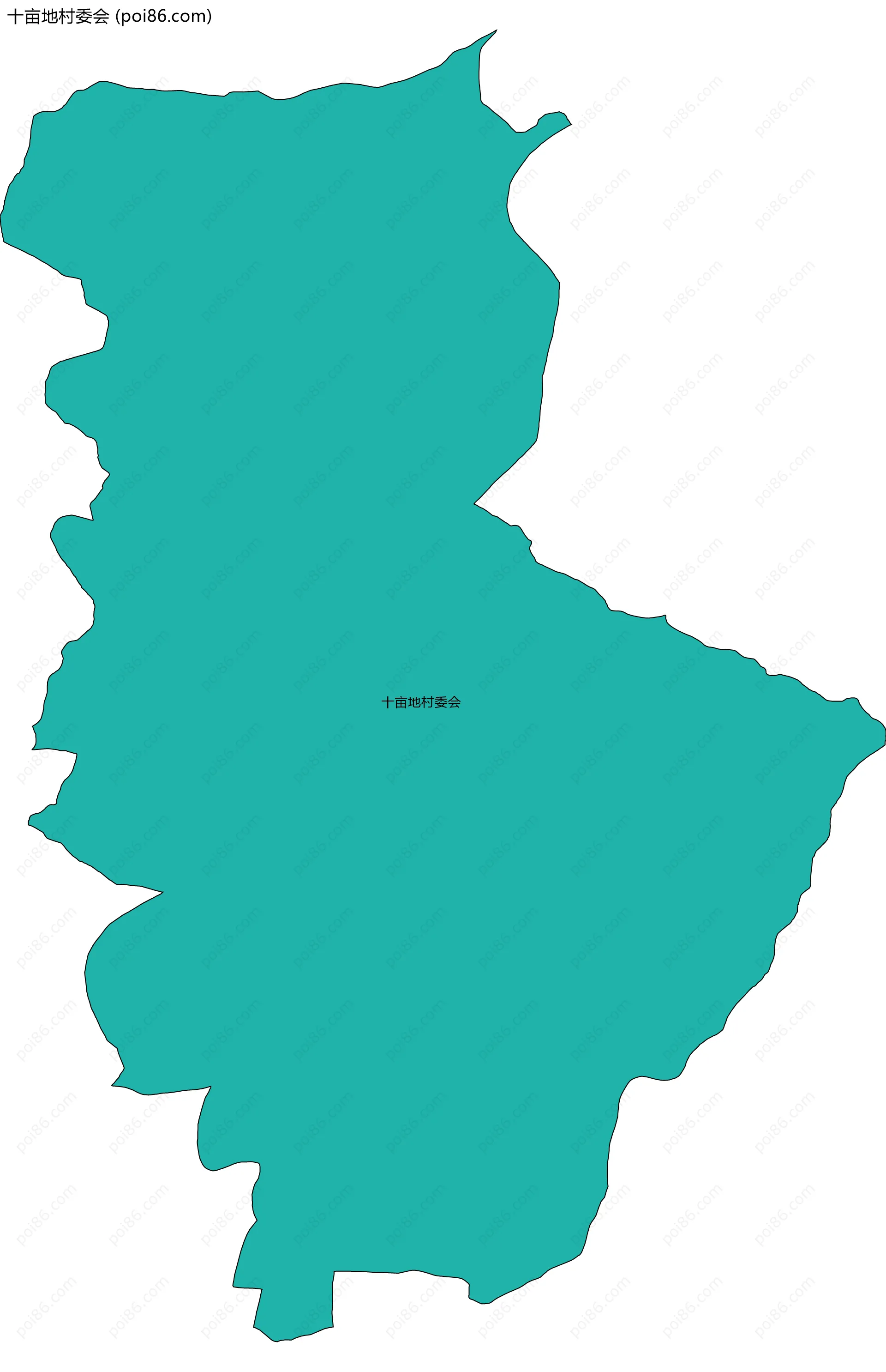 十亩地村委会边界地图