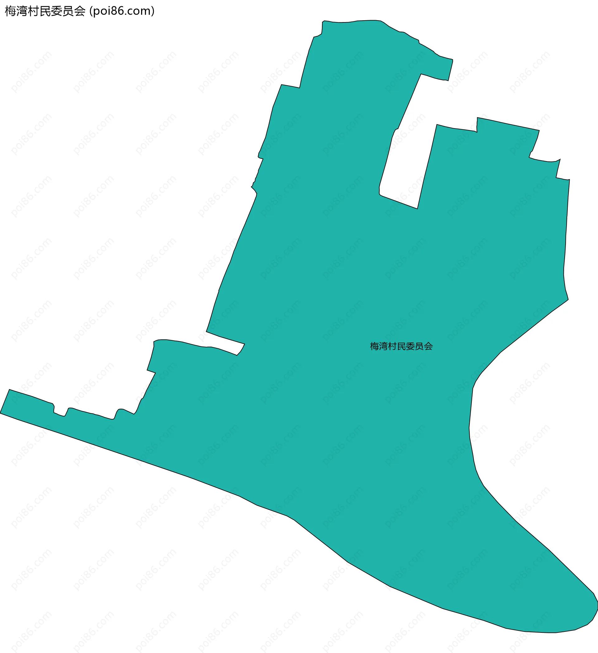 梅湾村民委员会边界地图